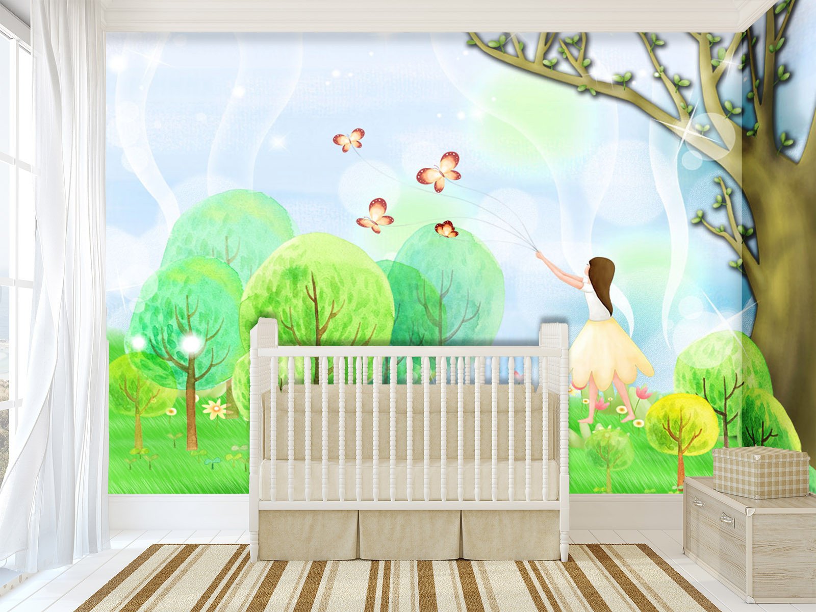 3D Spring Dainty Forest Girl 429 Wallpaper AJ Wallpaper 