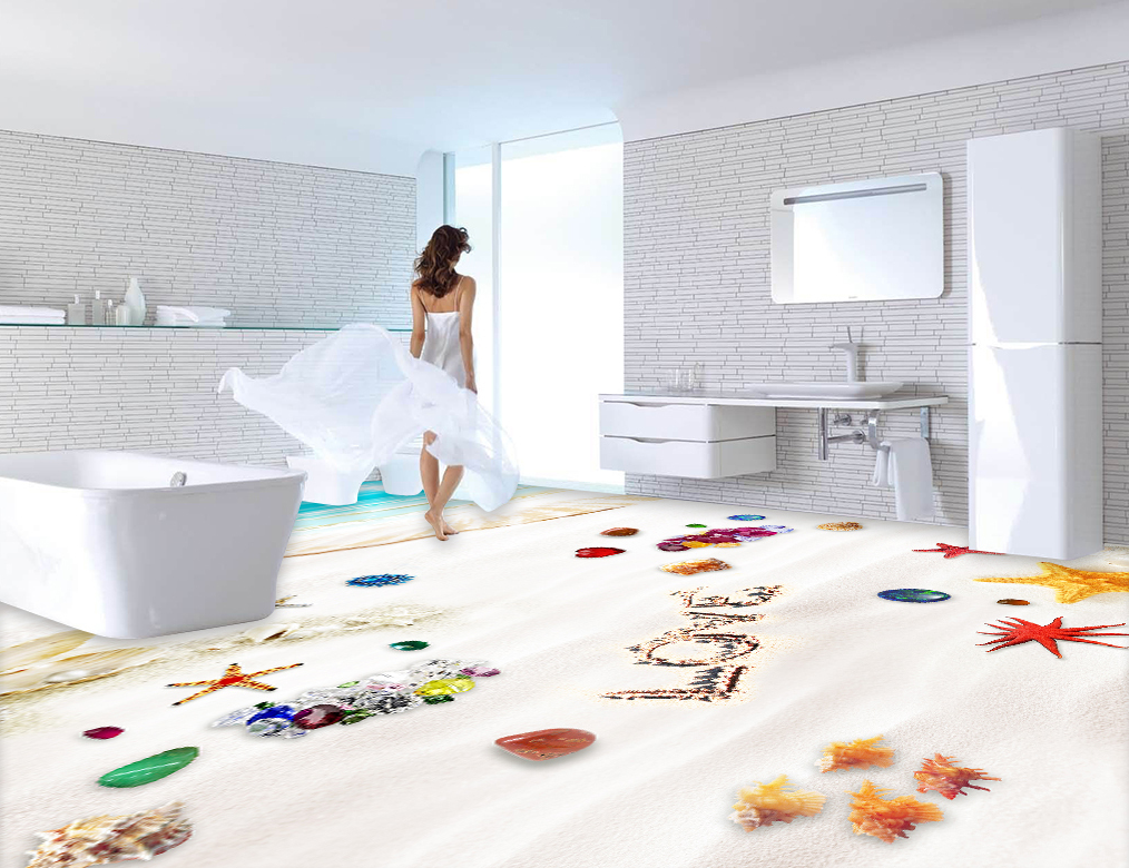 3D Beach Shells 523 Floor Mural  Wallpaper Murals Rug & Mat Print Epoxy waterproof bath floor