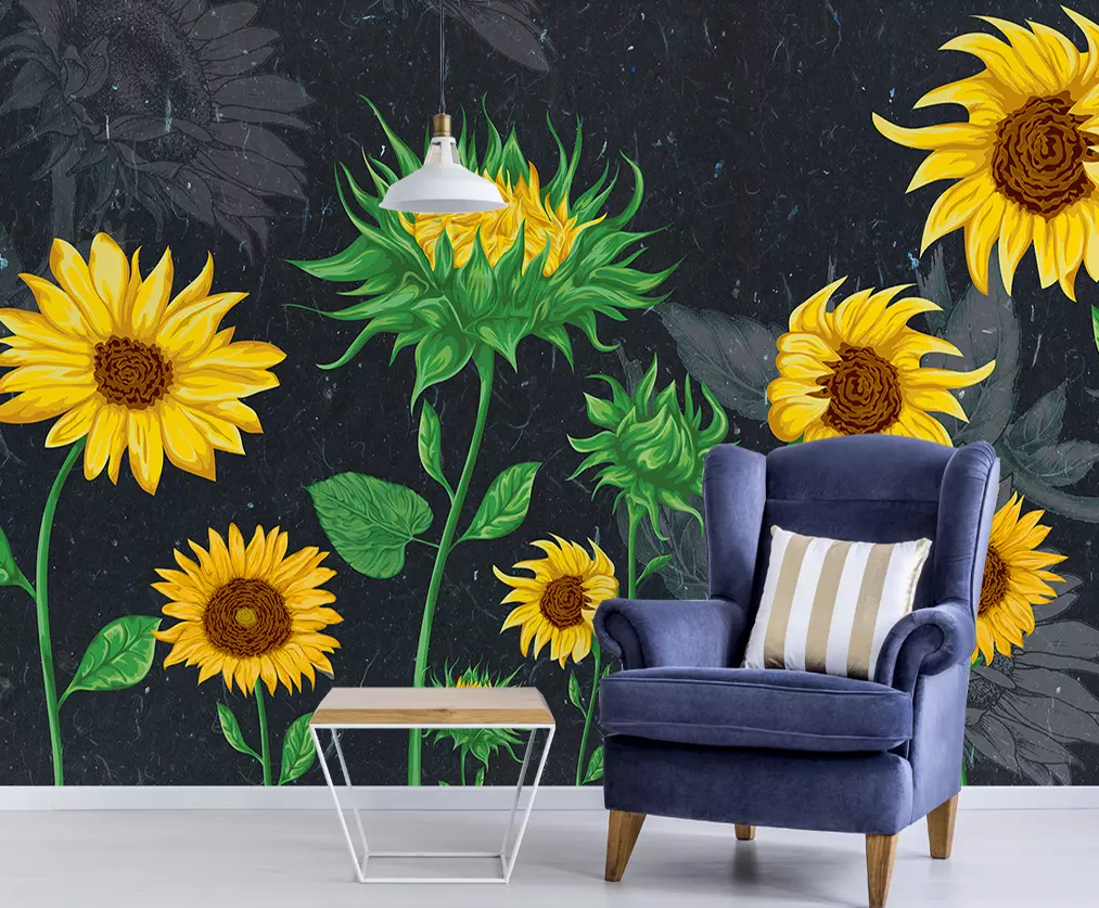 3D Oil Painting Sunflower 306 Wallpaper AJ Wallpaper 2 