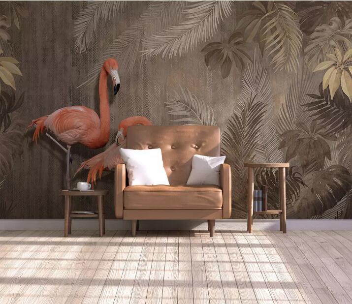 3D Flamingo Cute WG1133 Wall Murals