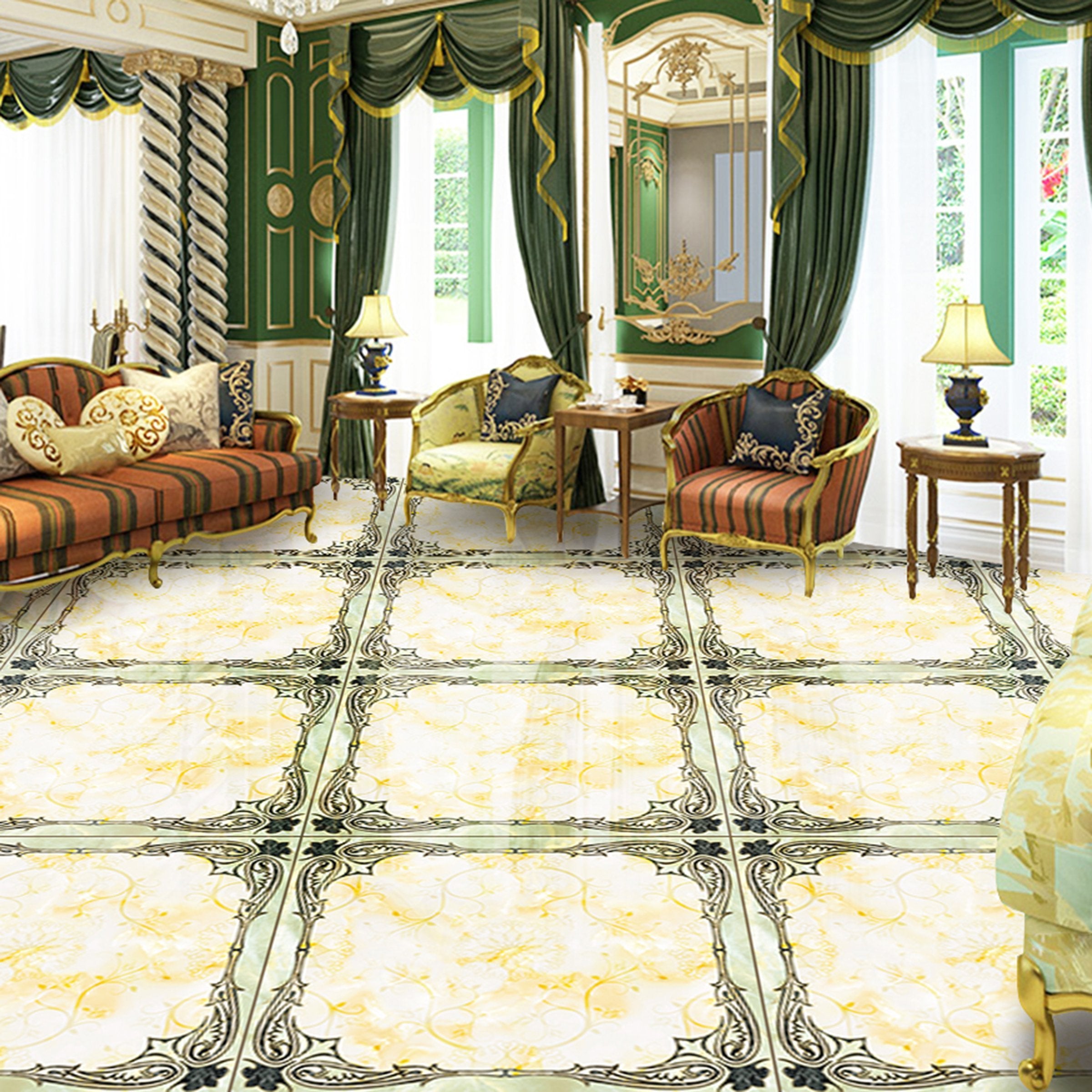 3D Marble Stripe WG678 Floor Mural Wallpaper AJ Wallpaper 2 