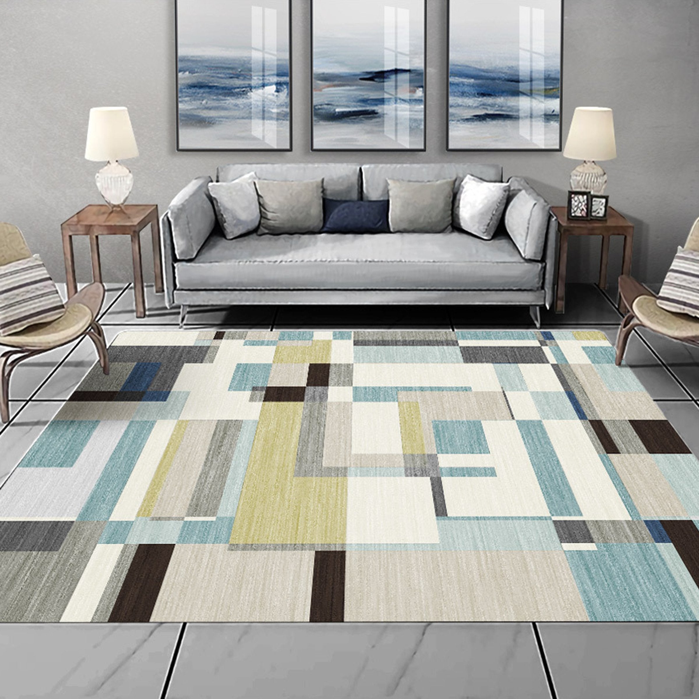 3D Modern Geometric Pattern WG407 Non Slip Rug Mat Mat AJ Creativity Home 