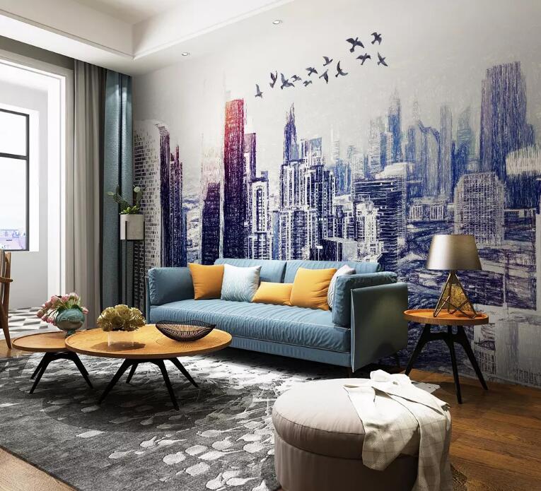 3D Building Bird WG915 Wall Murals