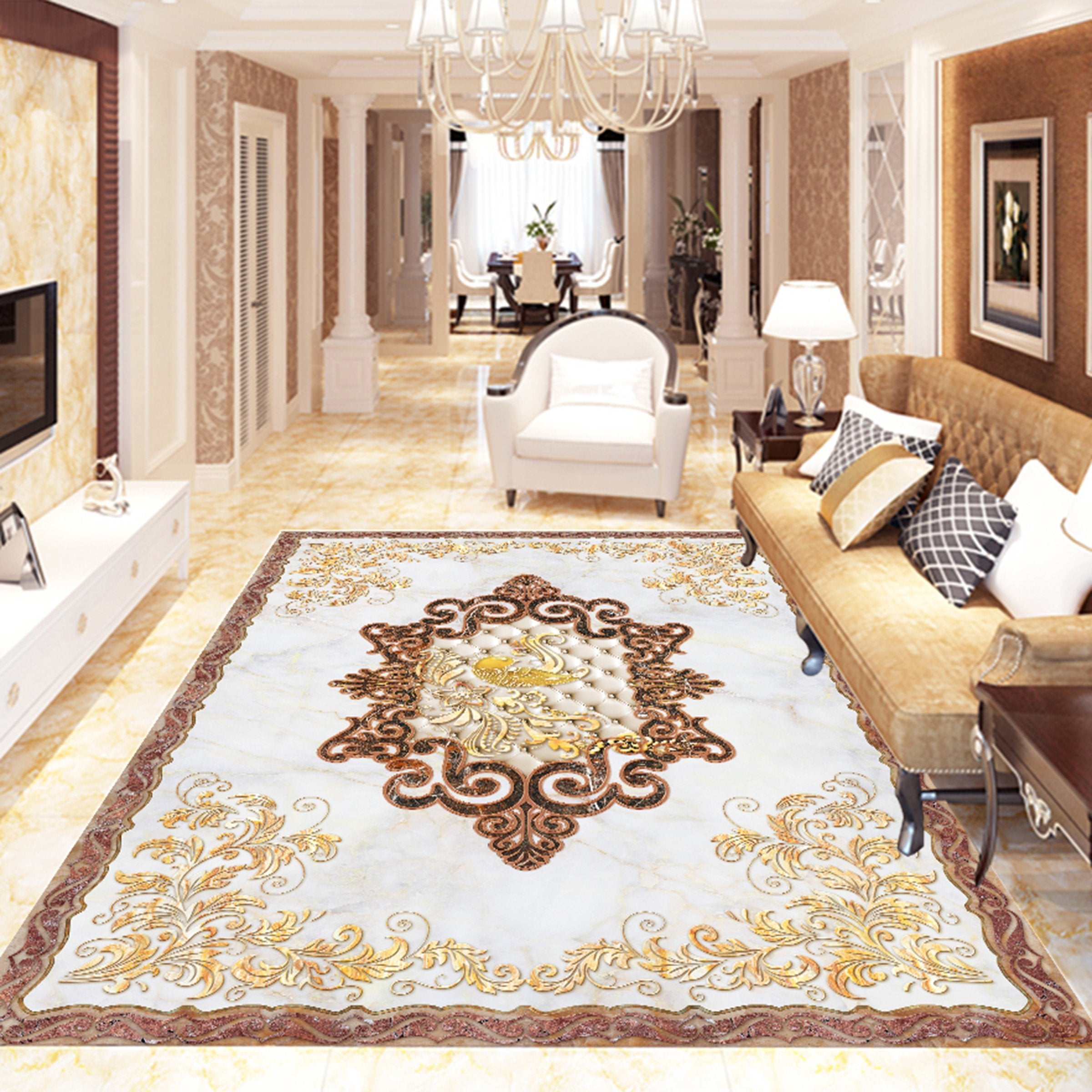 3D Rectangular Black Stripes WG645 Floor Mural Wallpaper AJ Wallpaper 2 