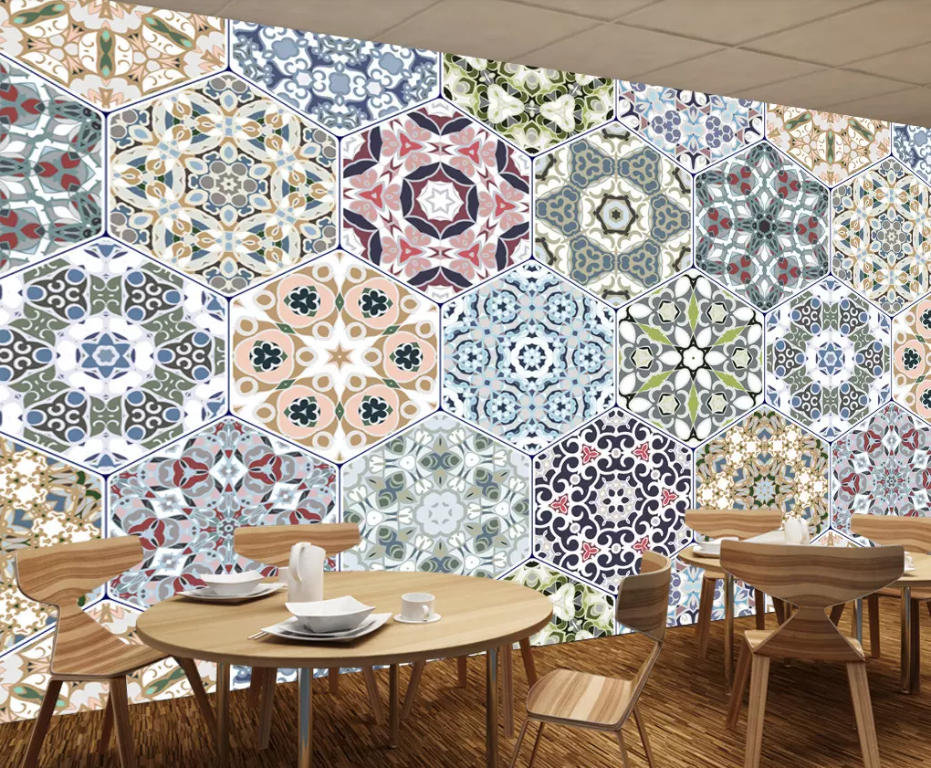 3D Hexagonal Color Pattern 346 Wallpaper AJ Wallpaper 2 