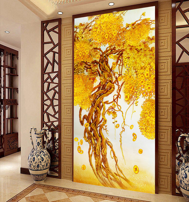3D Gold Coin Tree WG150 Wall Murals