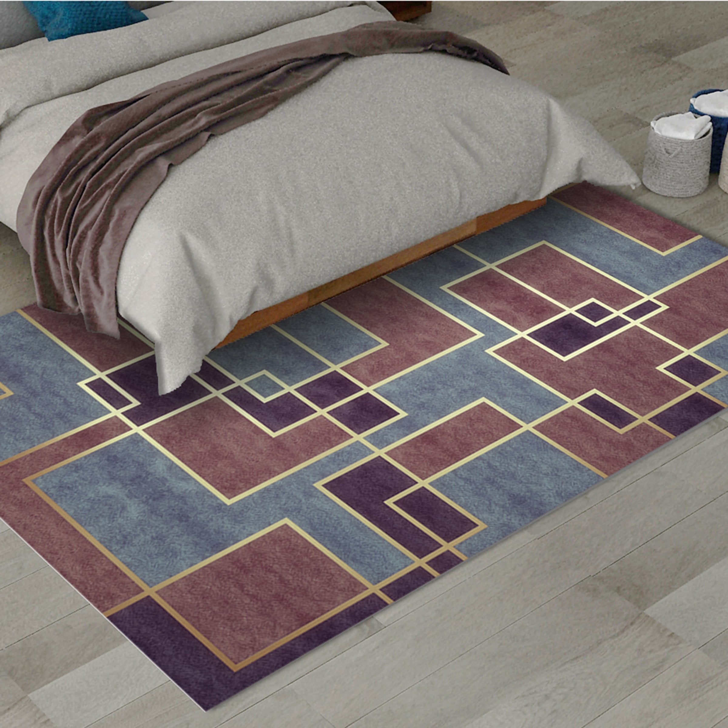 3D Colored Geometric Pattern WG442 Non Slip Rug Mat Mat AJ Creativity Home 