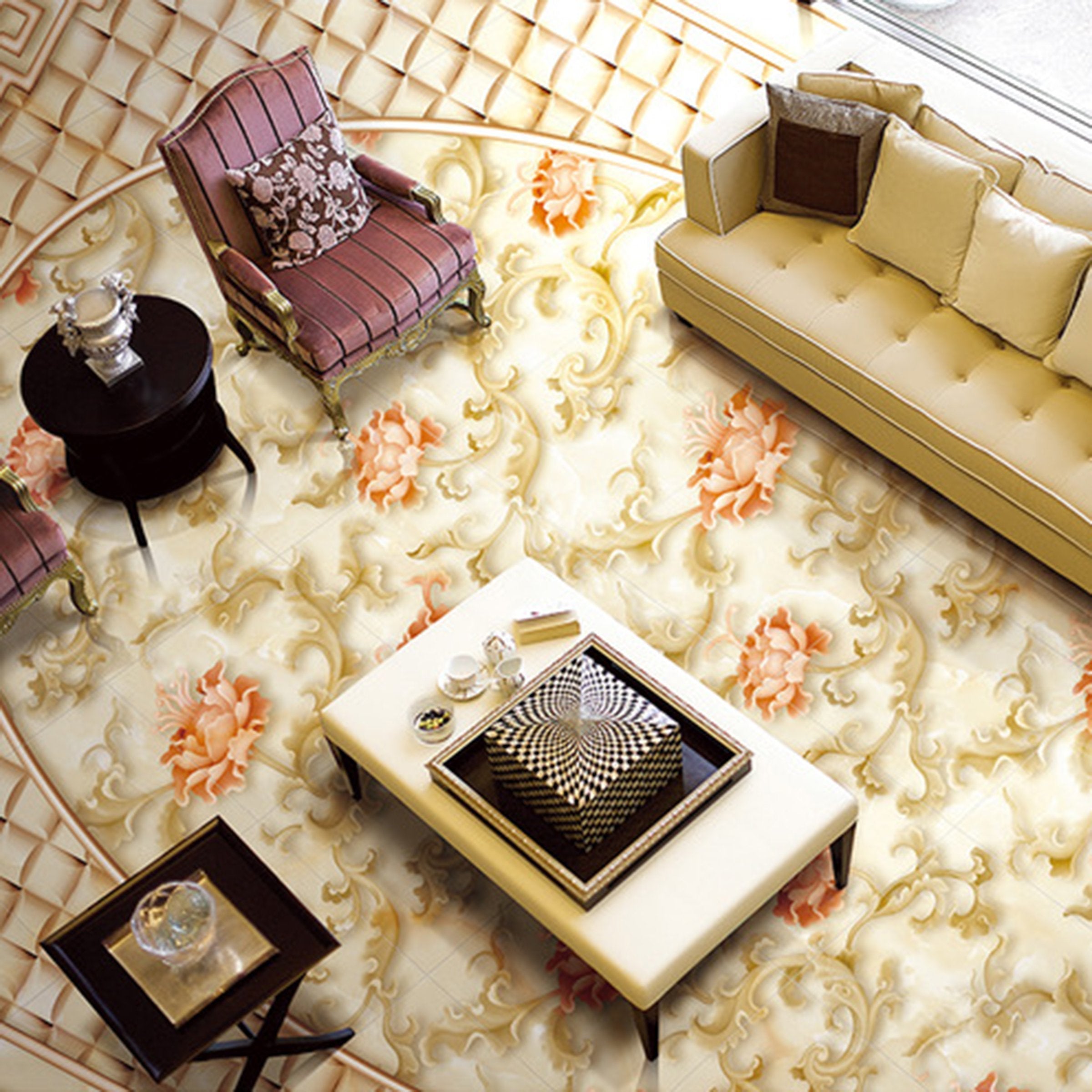 3D Beautiful Flowers WG146 Floor Mural Wallpaper AJ Wallpaper 2 