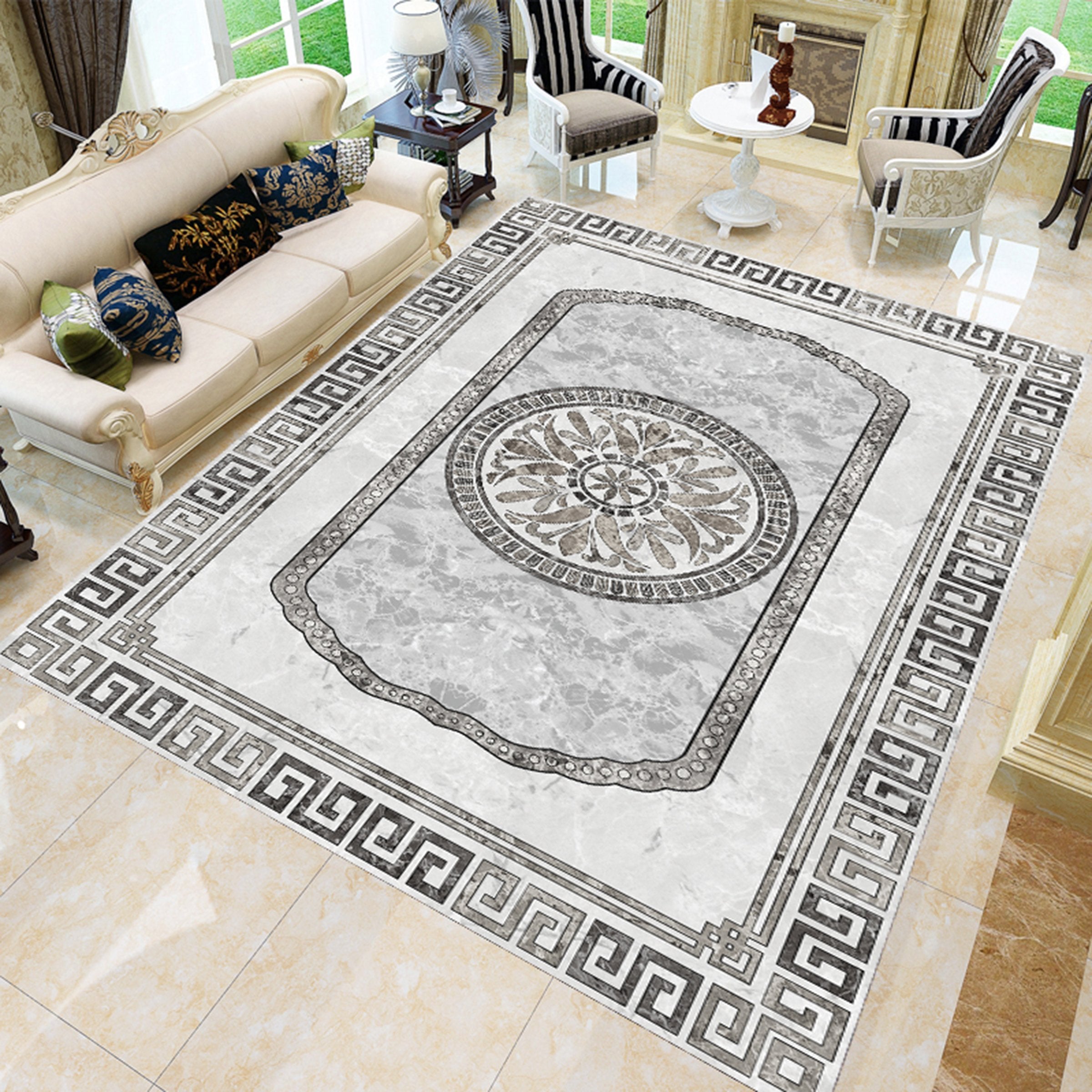 3D Black Marble Stripe WG596 Floor Mural Wallpaper AJ Wallpaper 2 