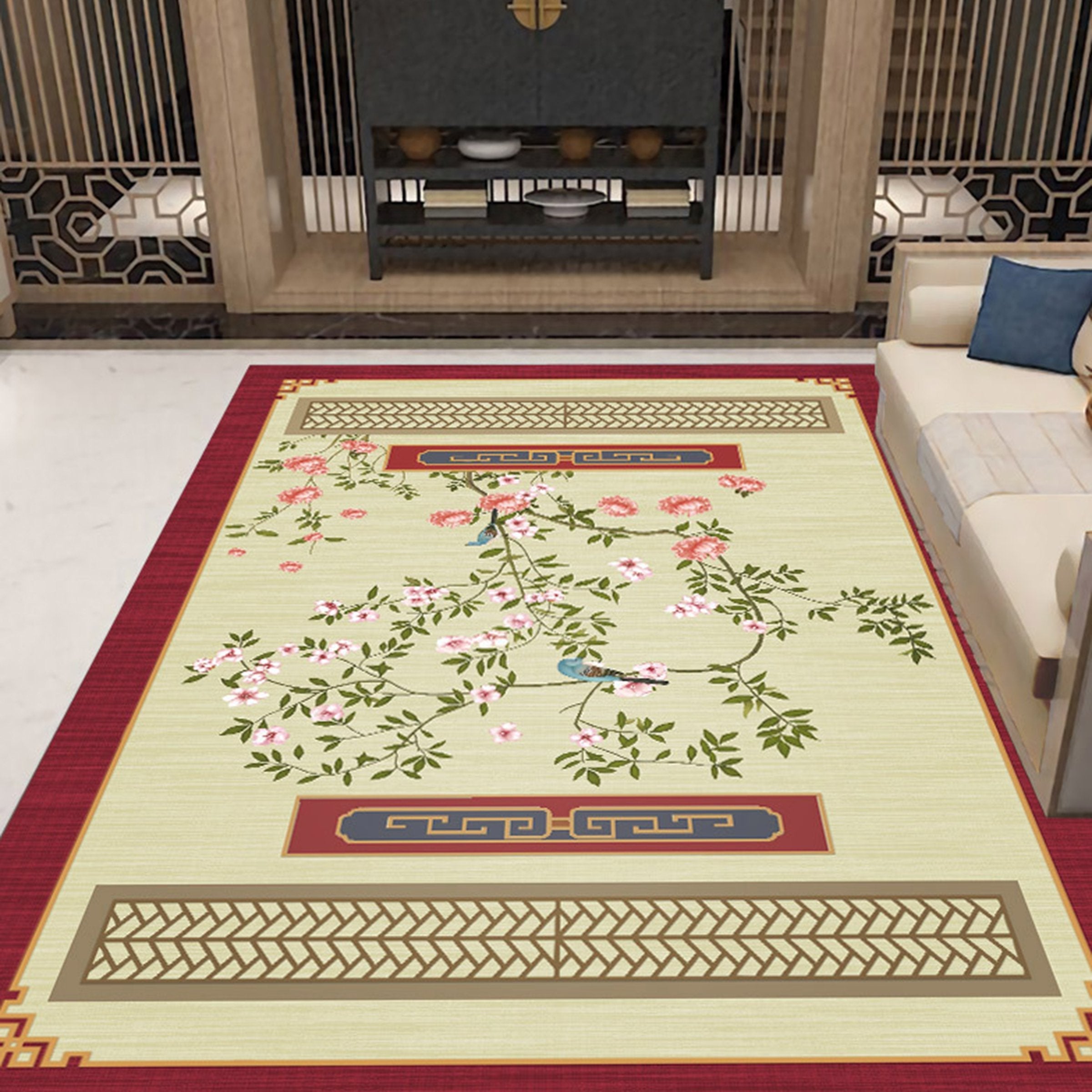 3D Flower Bird WG316 Non Slip Rug Mat Mat AJ Creativity Home 