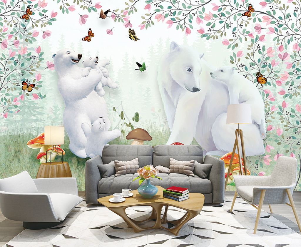 3D Polar Bear WG362 Wall Murals