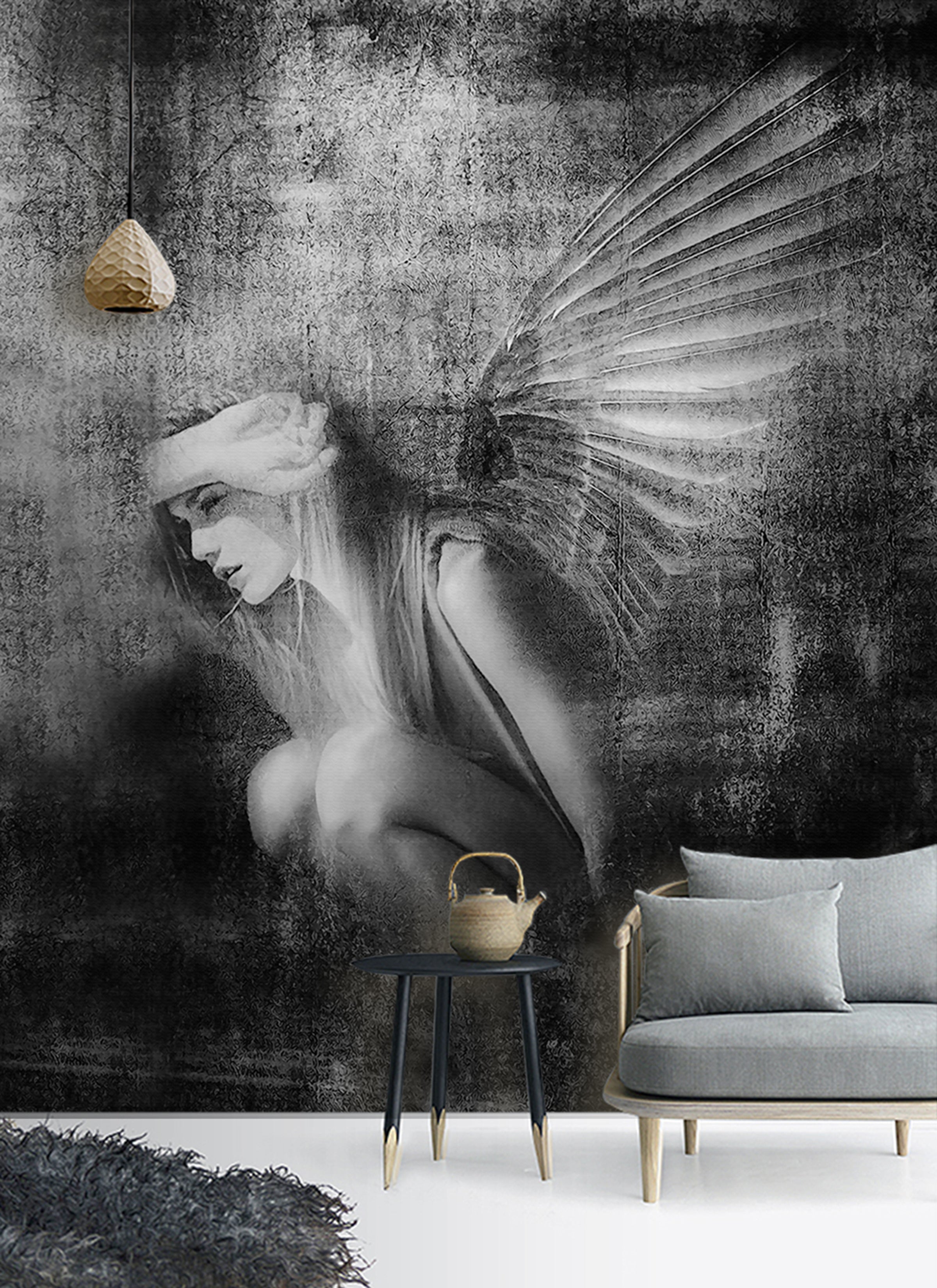 3D Girl Wings WG045 Wall Murals