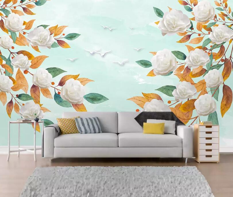 3D Flower Leaves WG70 Wall Murals Wallpaper AJ Wallpaper 2 