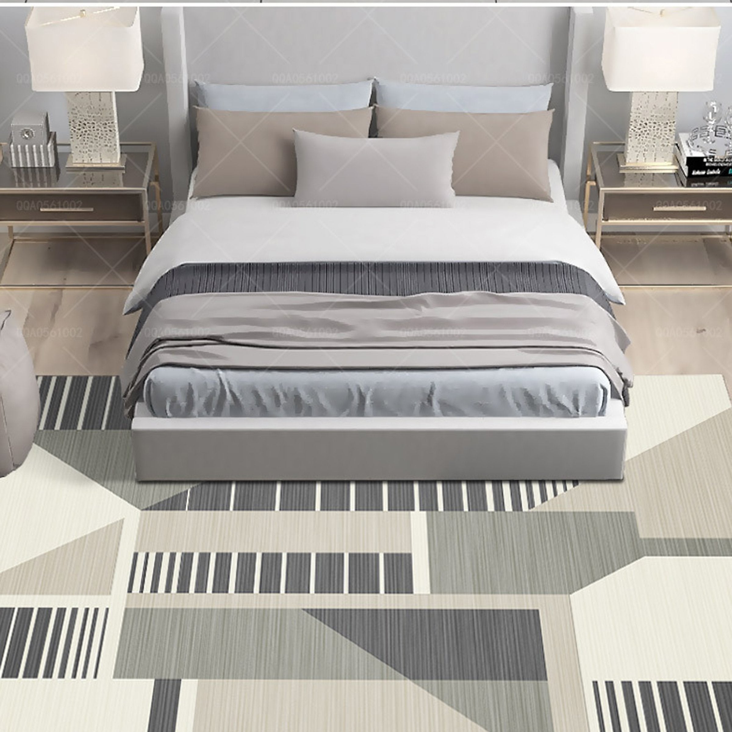 3D Modern Geometric Pattern WG413 Non Slip Rug Mat Mat AJ Creativity Home 