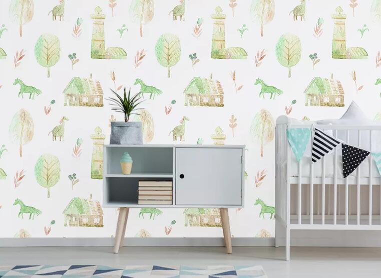 3D Horse Leaves WG33 Wall Murals Wallpaper AJ Wallpaper 2 