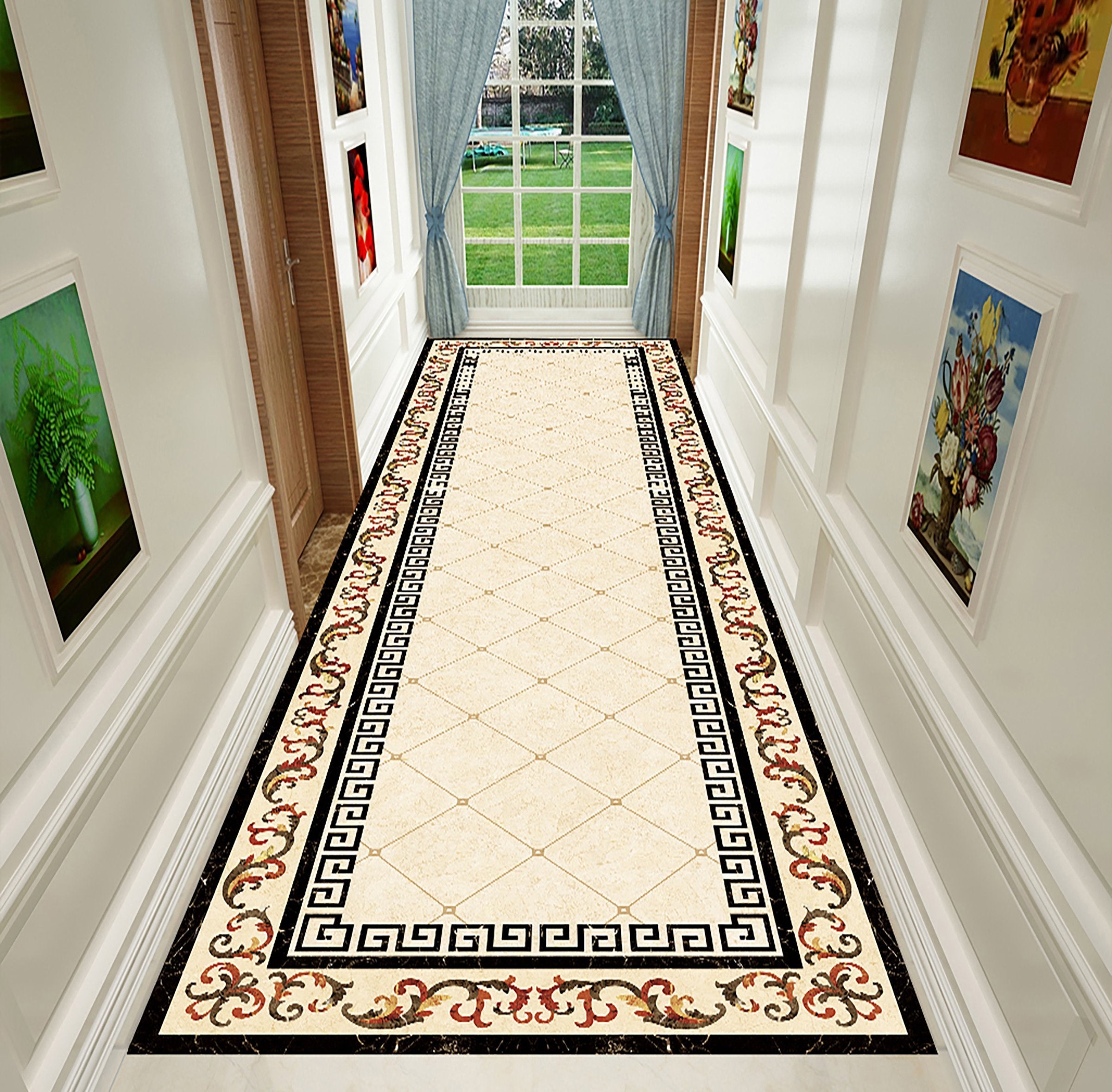 3D Black Pattern WG094 Floor Mural Wallpaper AJ Wallpaper 2 