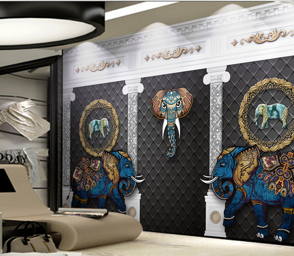 3D Totem Elephant WG423 Wall Murals