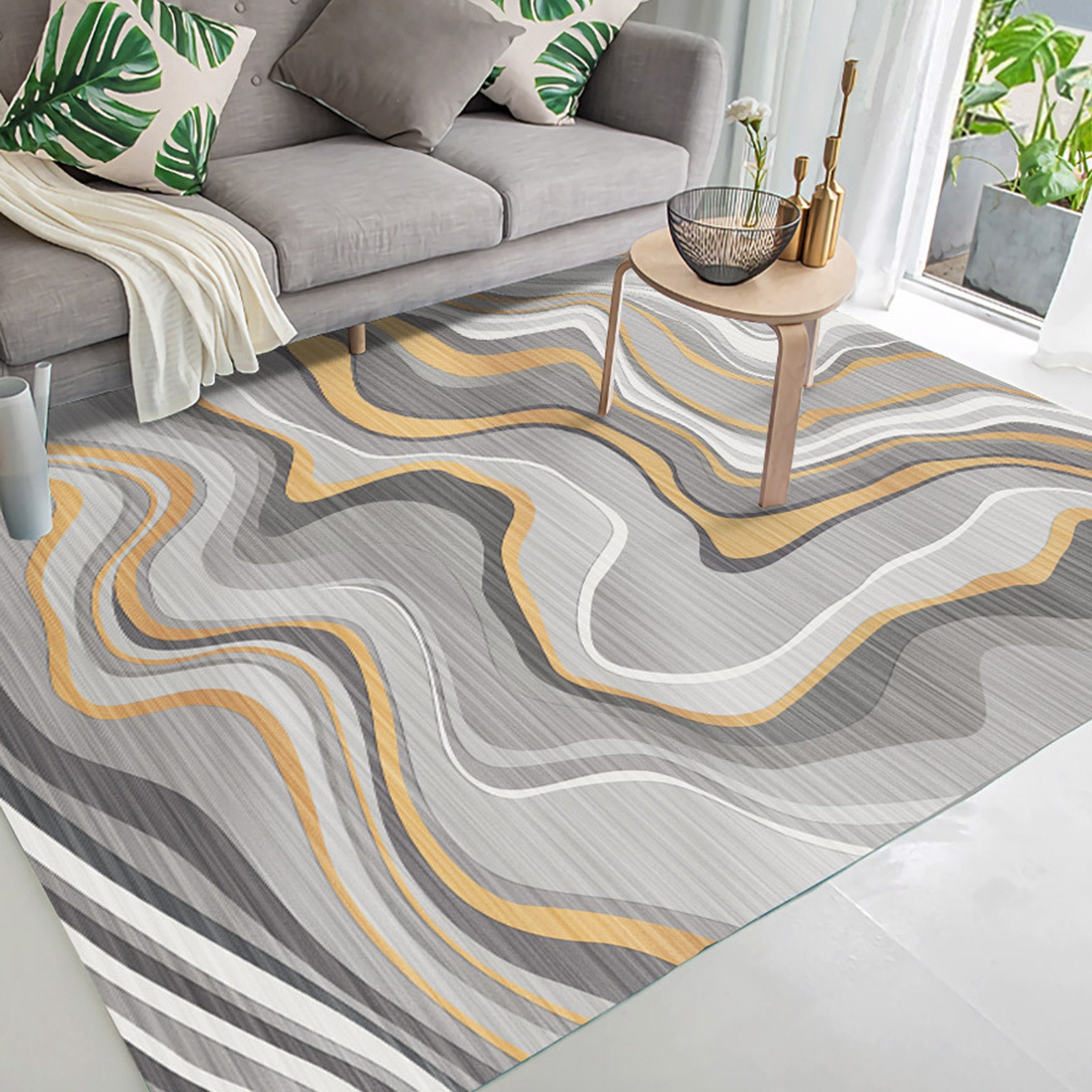 3D Color Wave WG410 Non Slip Rug Mat Mat AJ Creativity Home 