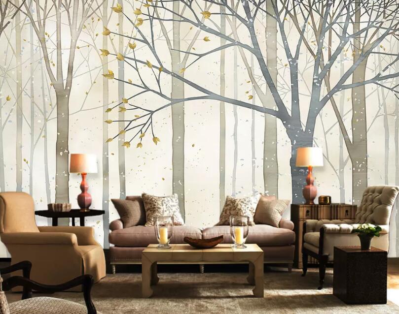 3D Abstract Forest WG493 Wall Murals