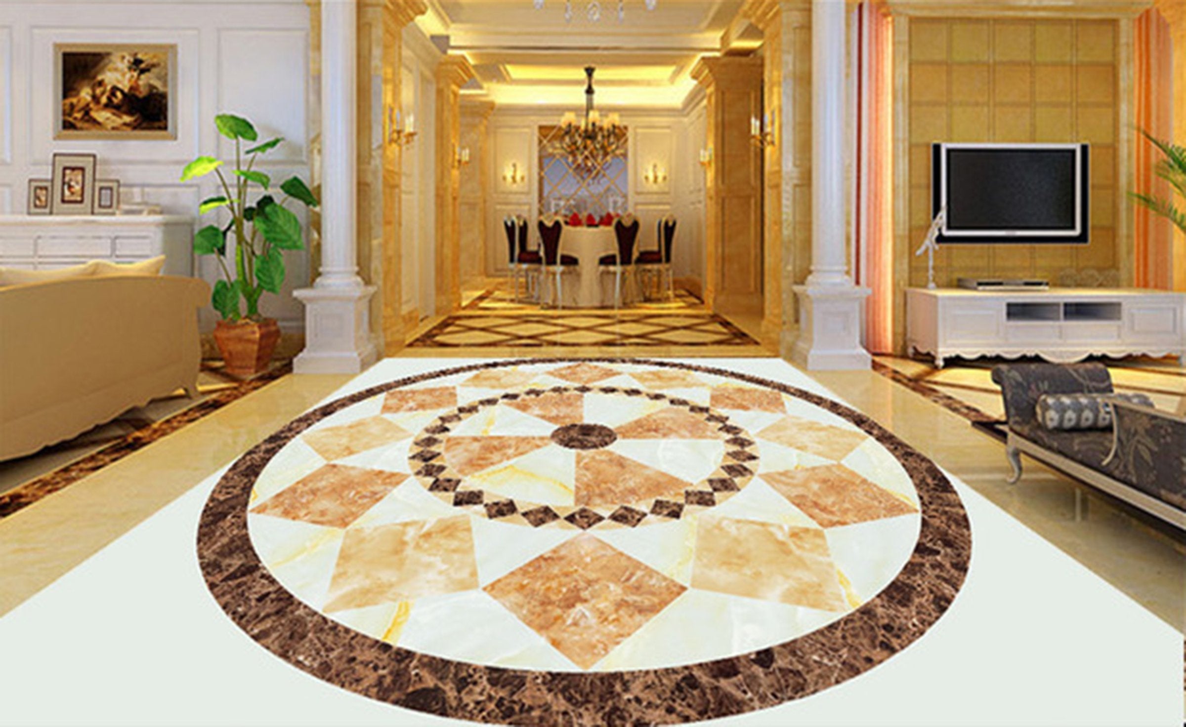 3D Geometric Patterns WG021 Floor Mural Wallpaper AJ Wallpaper 2 