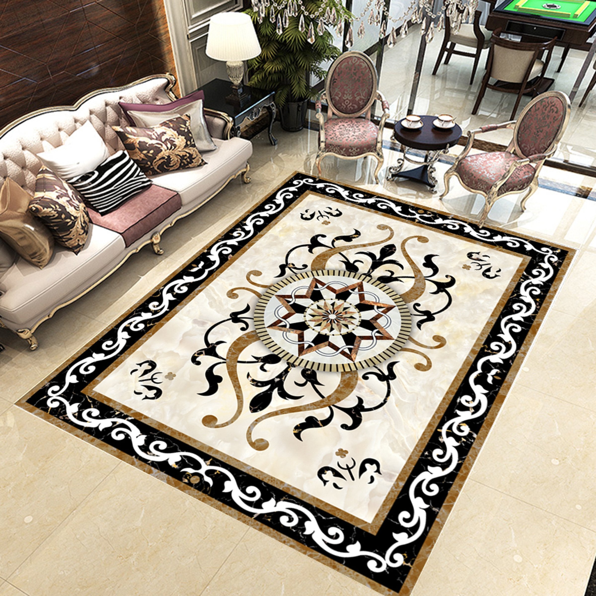 3D Black Strips WG592 Floor Mural Wallpaper AJ Wallpaper 2 