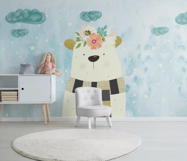 3D Polar Bear Cloud WG867 Wall Murals
