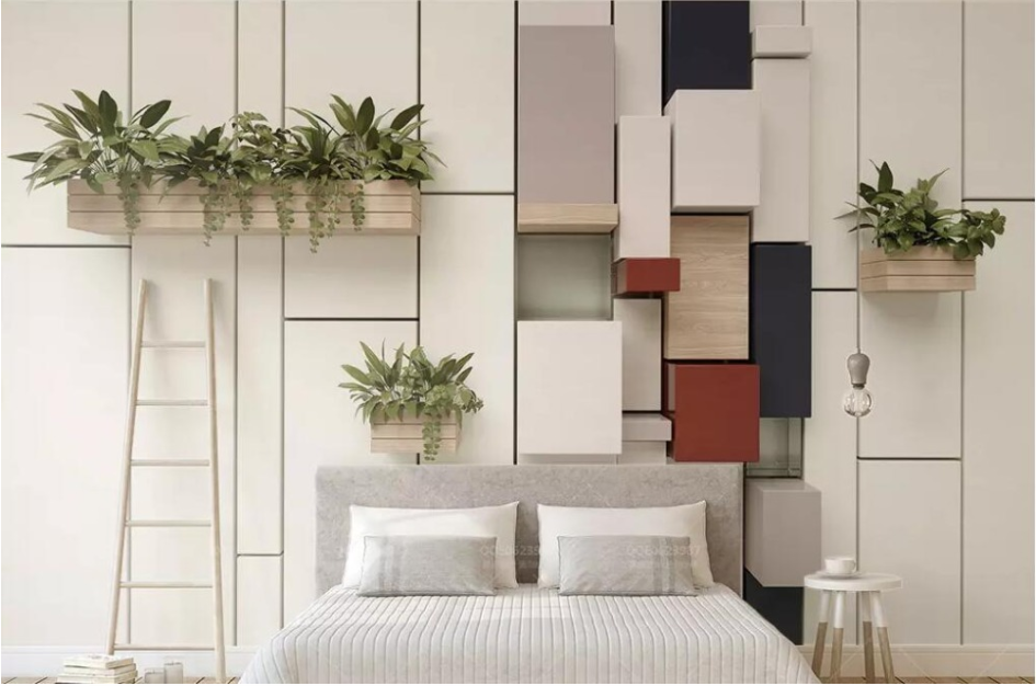 3D Plant Dimensional Box Wall Wallpaper AJ Wallpaper 