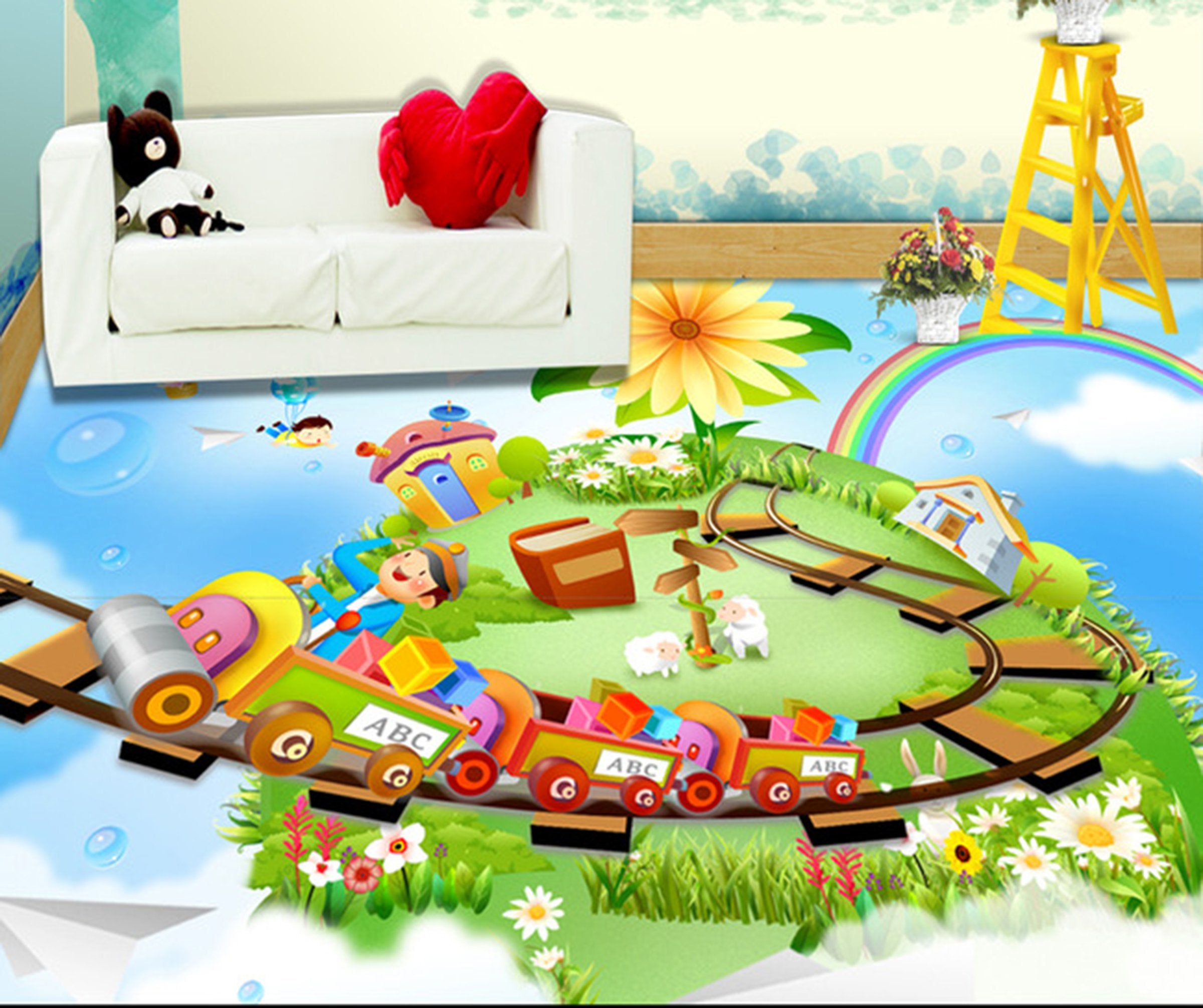 3D Children's Playground WG024 Floor Mural Wallpaper AJ Wallpaper 2 