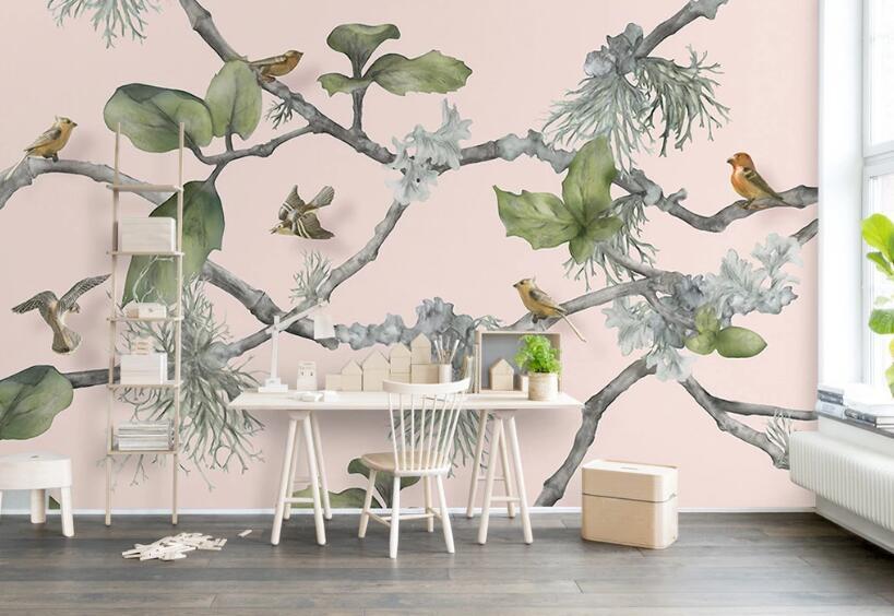 3D Bird Flower 363 Wall Murals Wallpaper AJ Wallpaper 2 