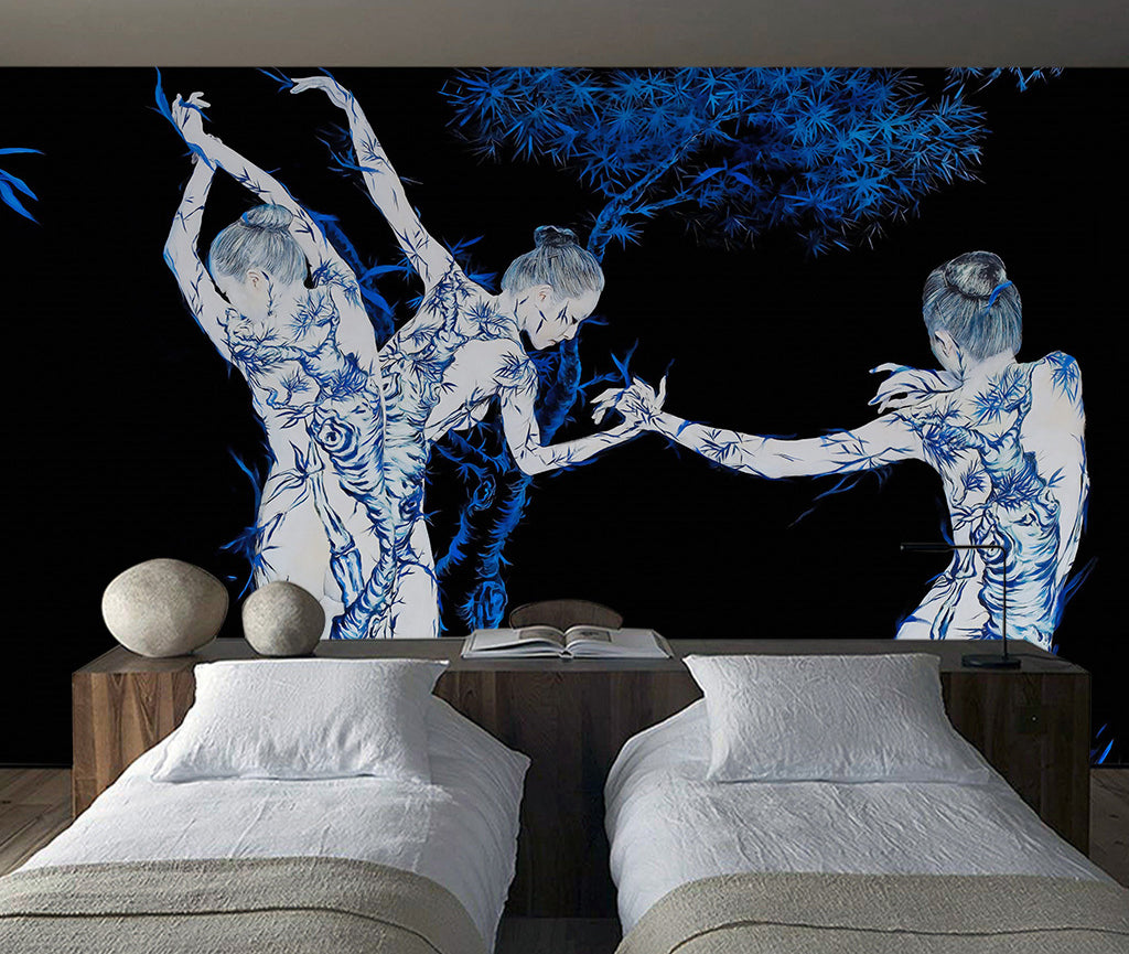 3D Dancing Bamboo WG260 Wall Murals