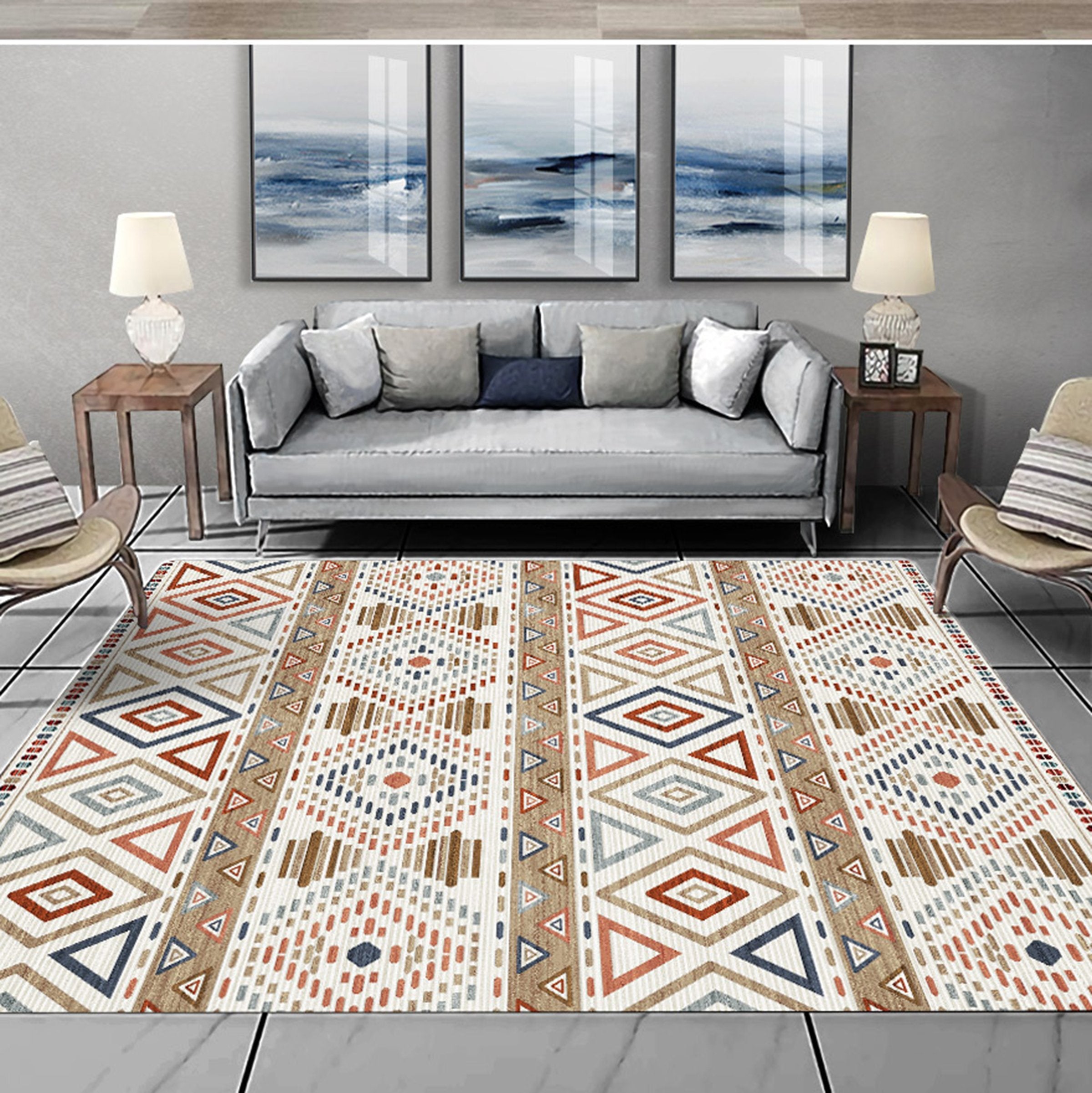 3D Modern Geometric Pattern WG406 Non Slip Rug Mat Mat AJ Creativity Home 