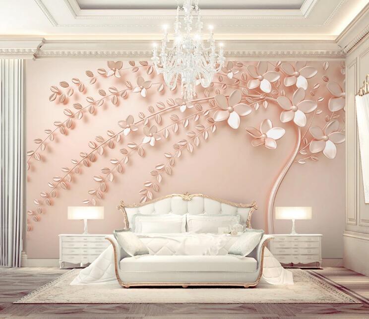 3D Pink Flowers WC112 Wall Murals