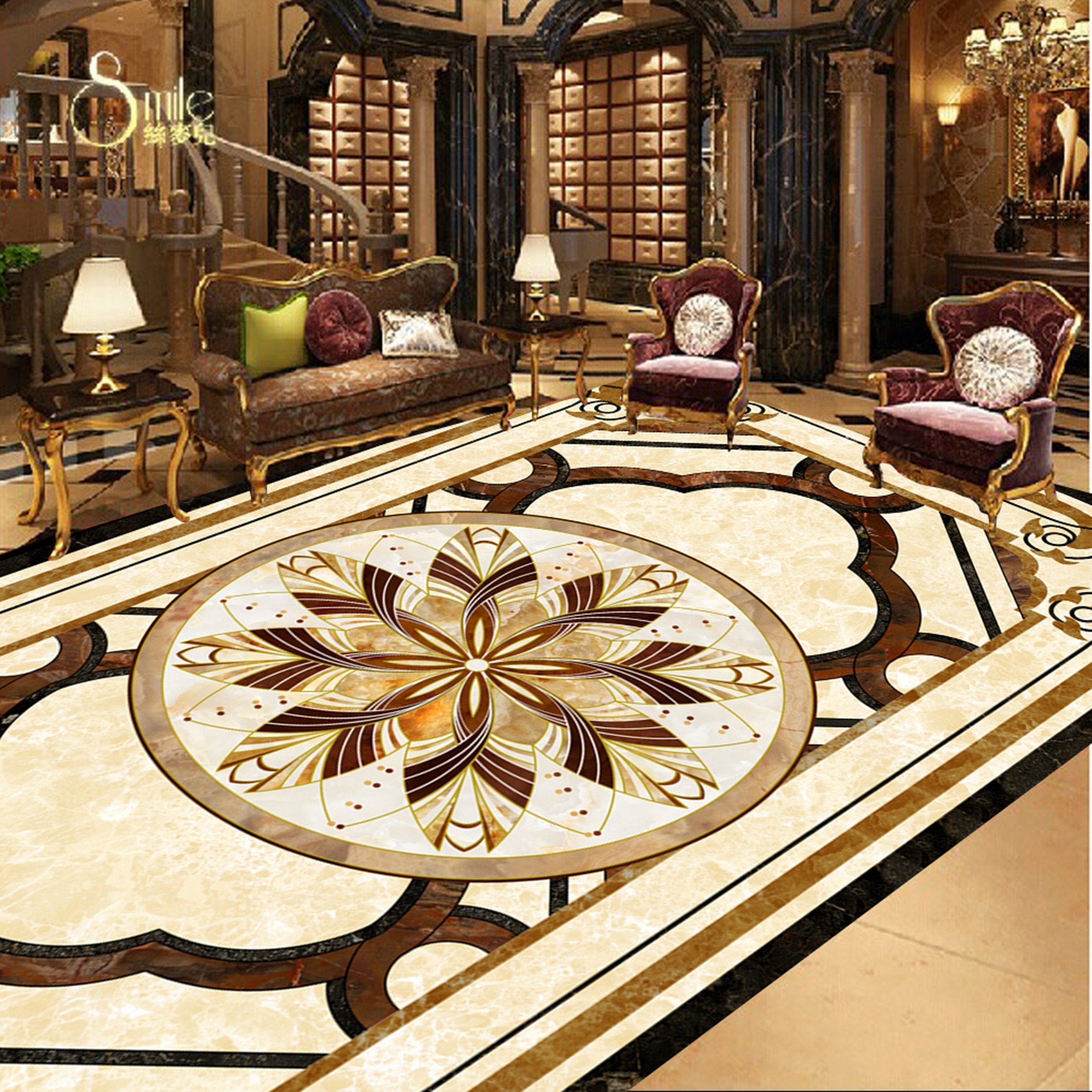 3D Flower Pattern WG490 Floor Mural Wallpaper AJ Wallpaper 2 