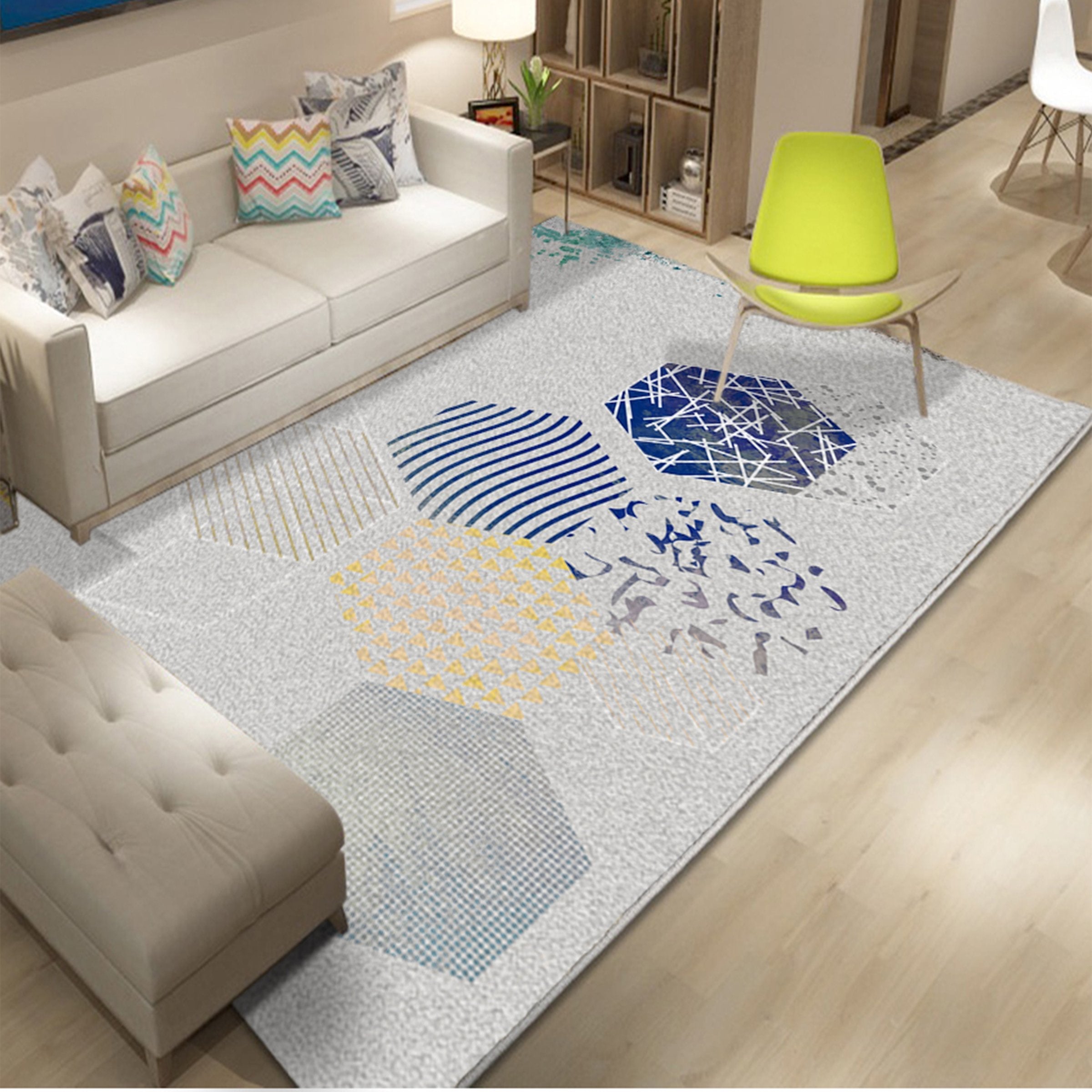 3D Colored Diamond WG080 Non Slip Rug Mat Mat AJ Creativity Home 