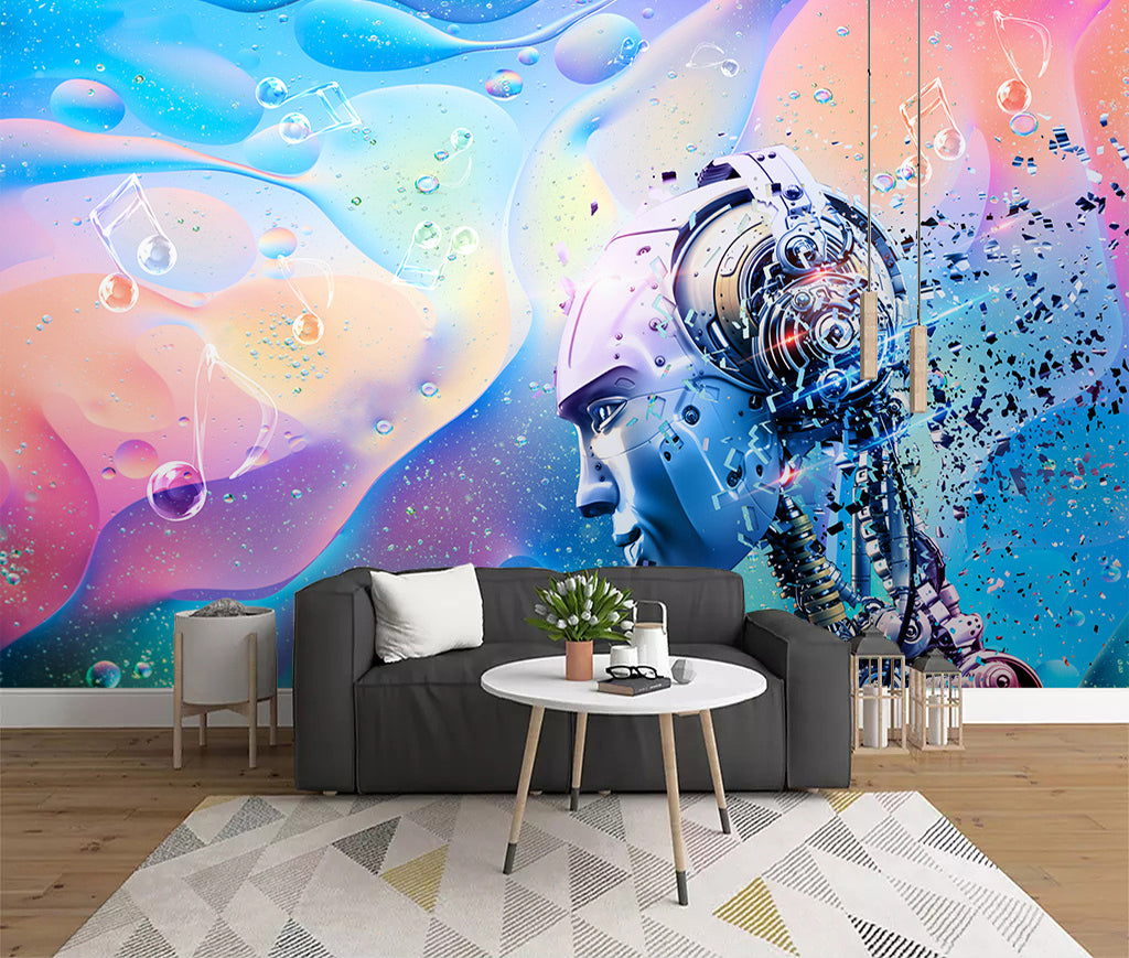 3D Robot Headset WG399 Wall Murals