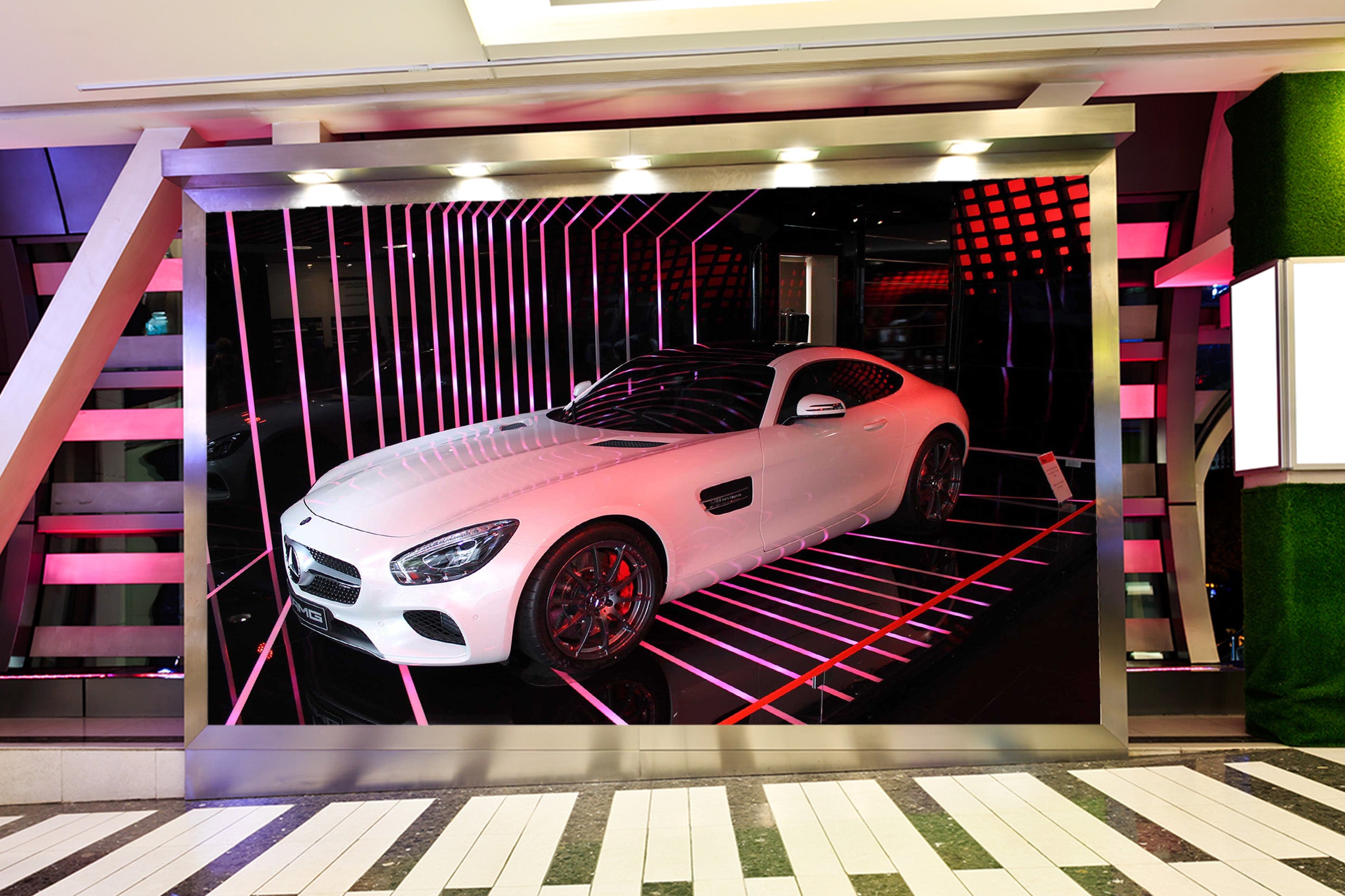 3D White Mercedes 218 Vehicle Wall Murals