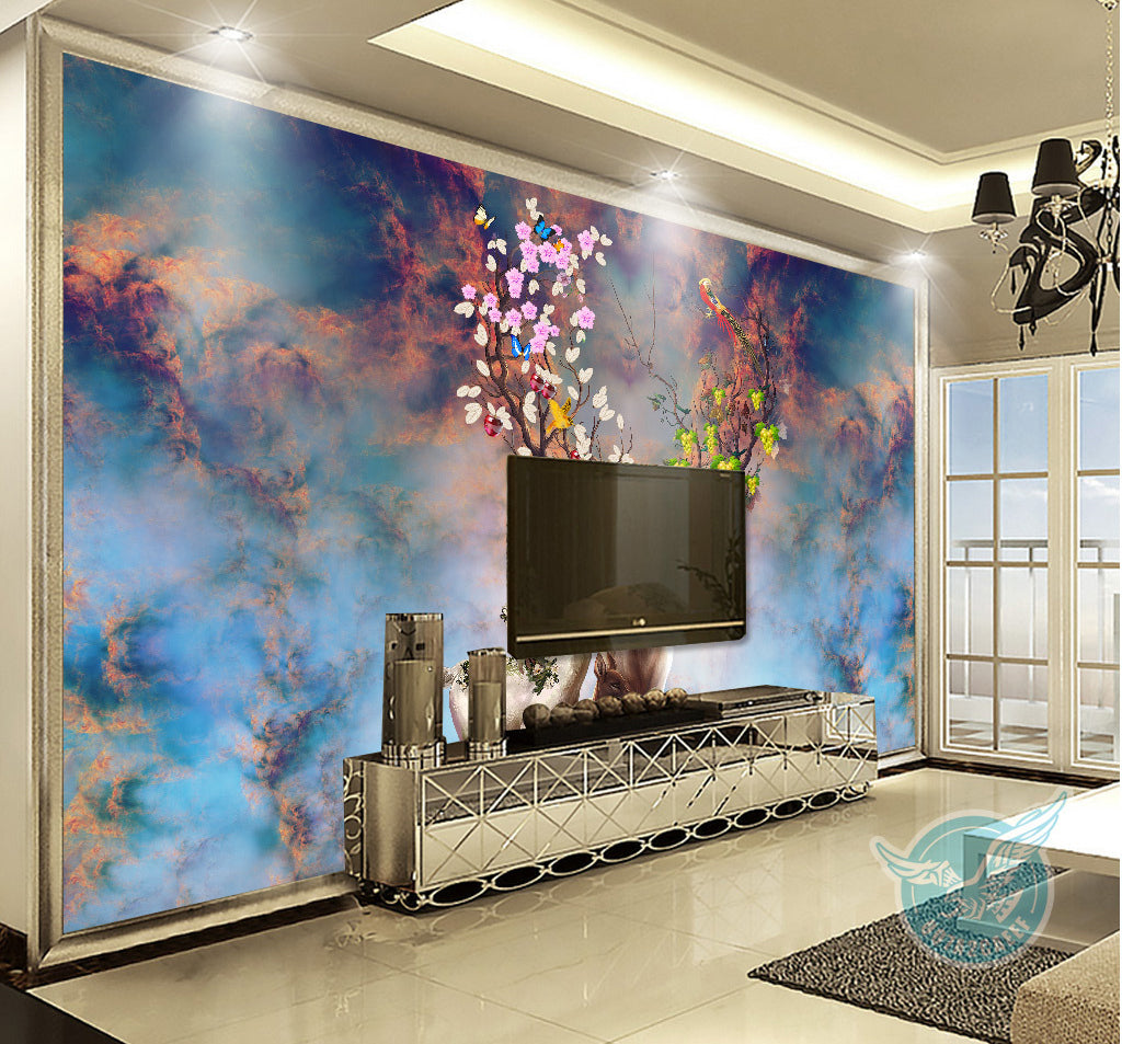 3D Flower Fawn WG018 Wall Murals