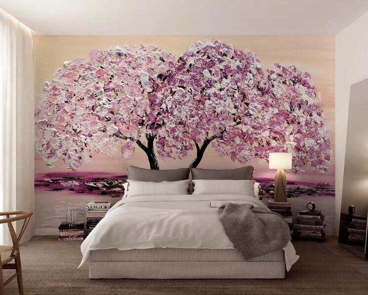 3D Purple Tree 303 Wall Murals Wallpaper AJ Wallpaper 2 