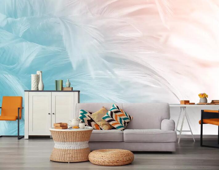 3D Blue Feather WG951 Wall Murals