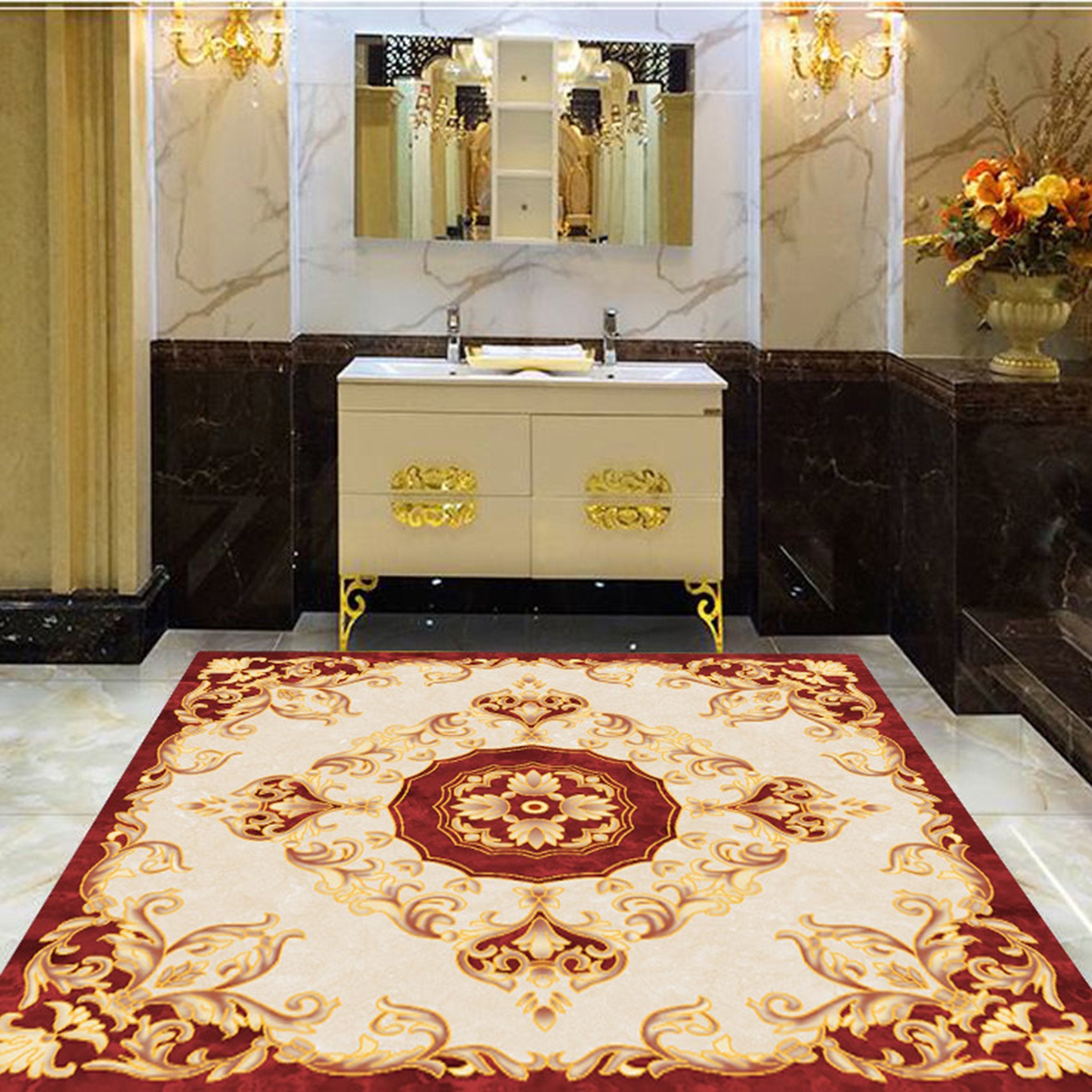 3D Round Marble Pattern WG353 Floor Mural Wallpaper AJ Wallpaper 2 