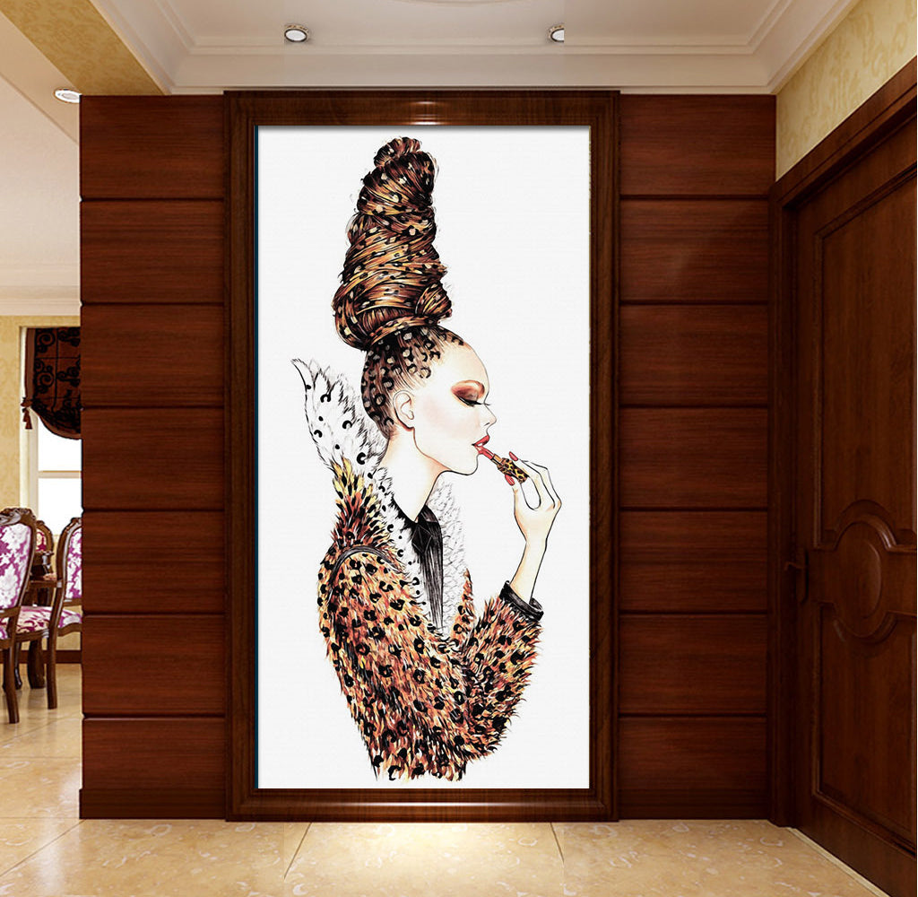 3D Woman Lipstick WG089 Wall Murals