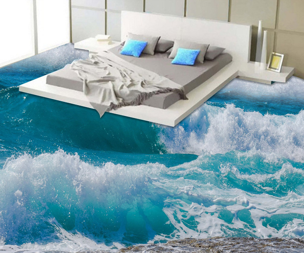 3D Churning Waves 611 Floor Mural  Wallpaper Murals Rug & Mat Print Epoxy waterproof bath floor
