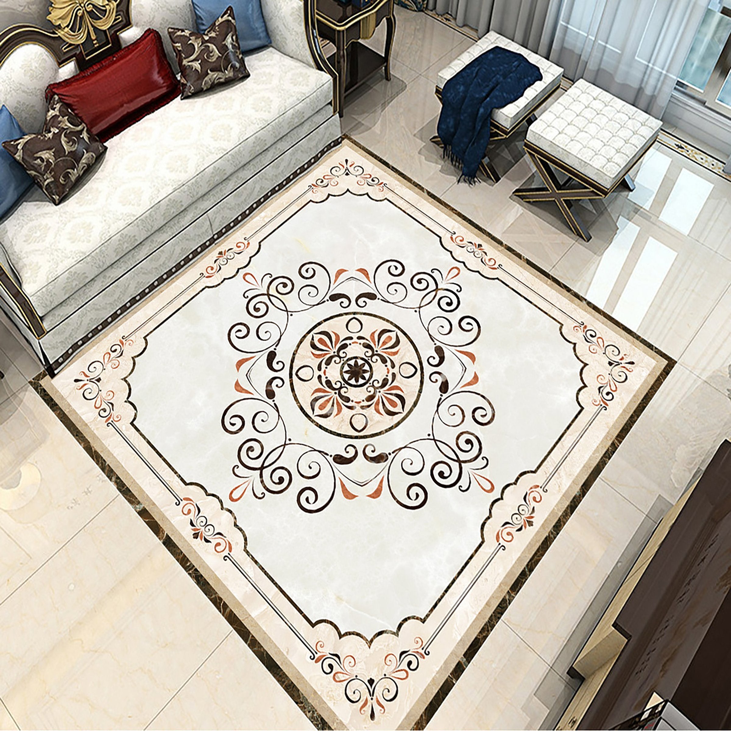 3D Black Pattern WG236 Floor Mural Wallpaper AJ Wallpaper 2 