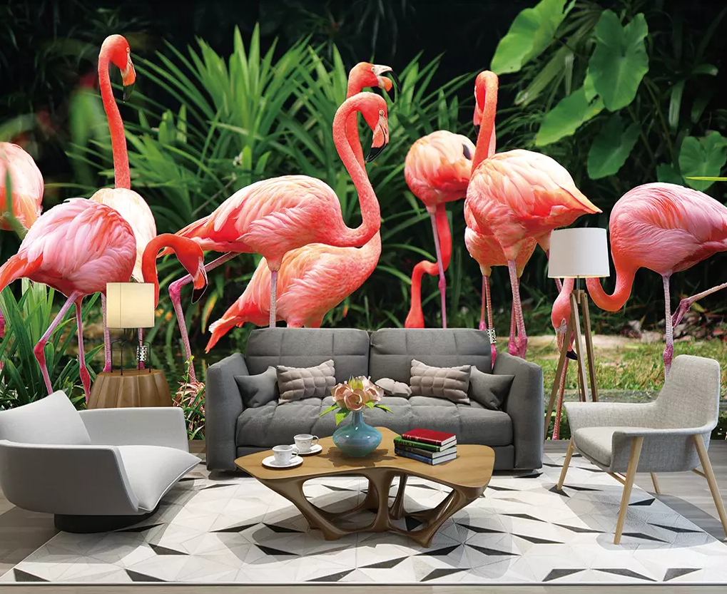 3D Flamingo Group 374 Wallpaper AJ Wallpaper 2 