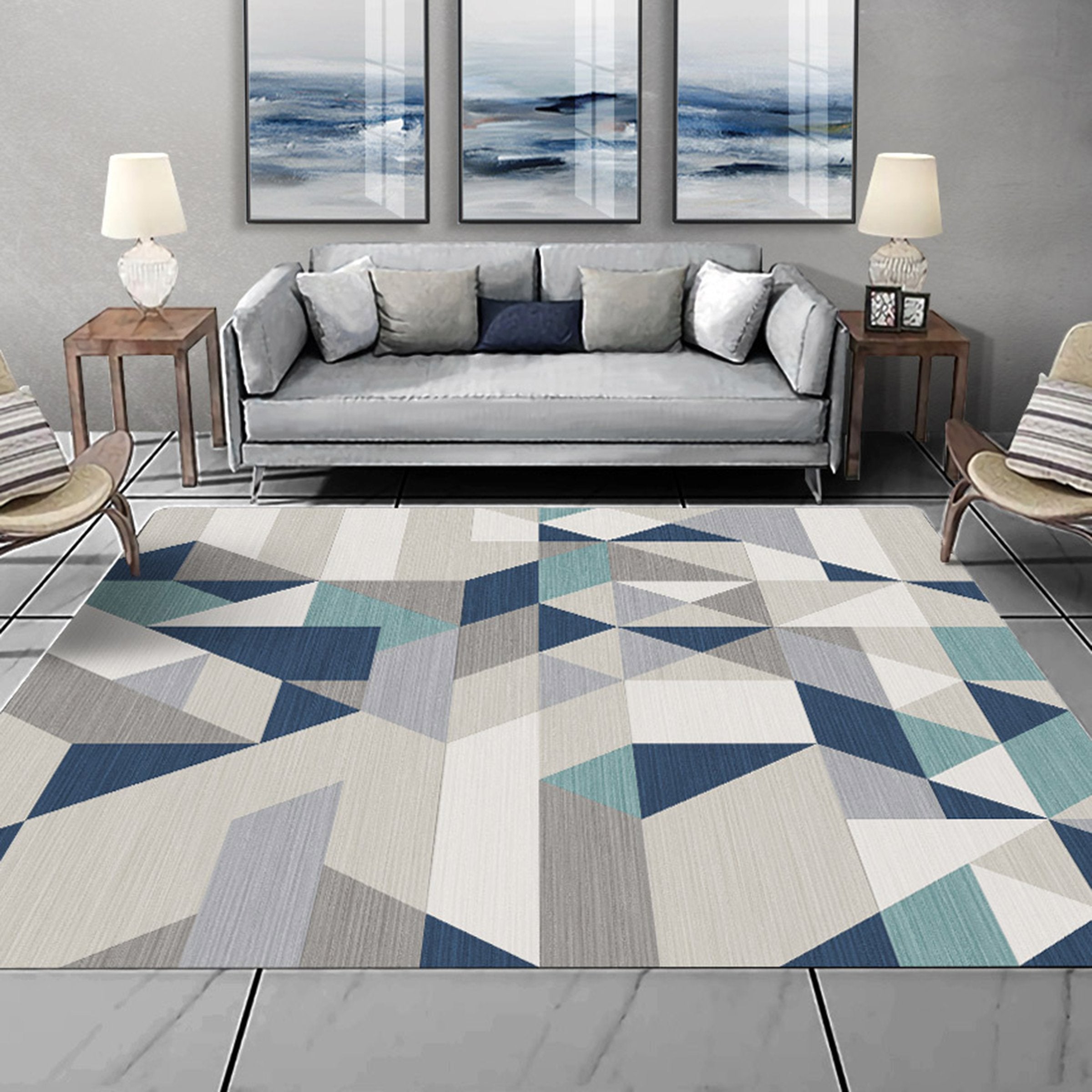 3D Modern Geometric Pattern WG412 Non Slip Rug Mat Mat AJ Creativity Home 