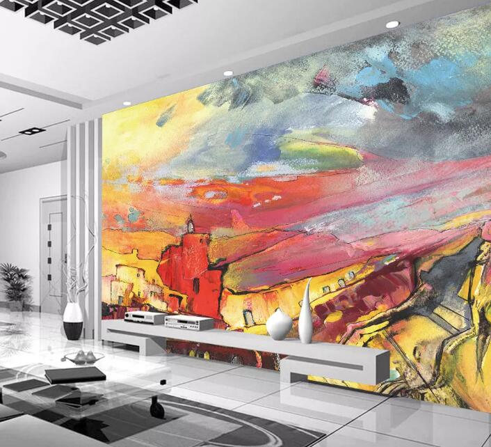 3D Oil Paint House WG993 Wall Murals