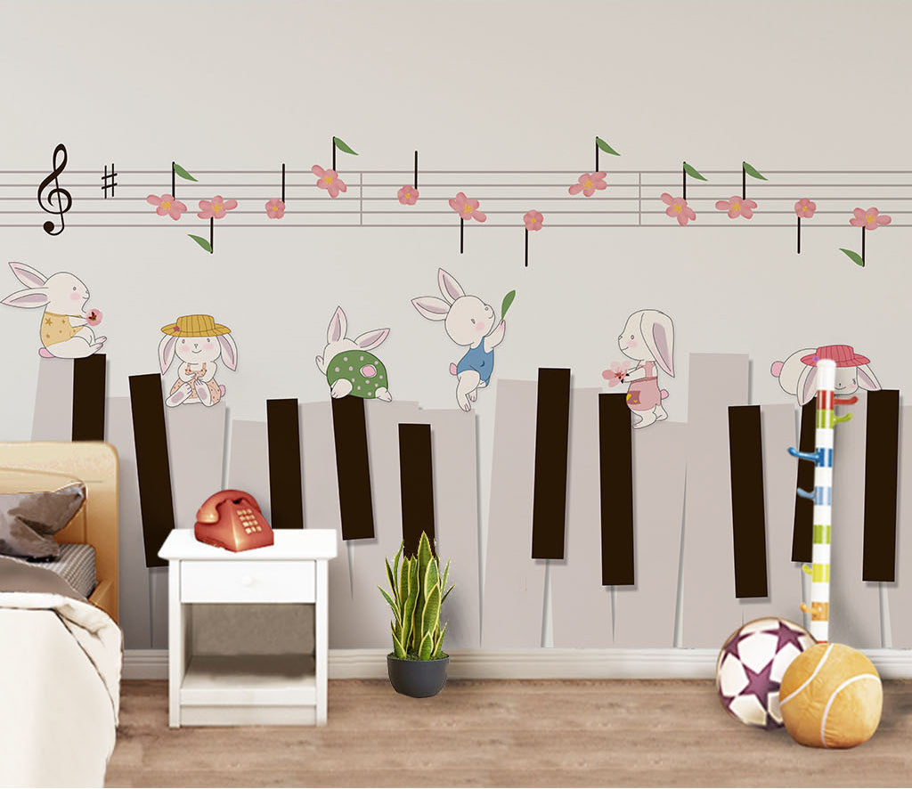 3D Piano Symbol WC019 Wall Murals