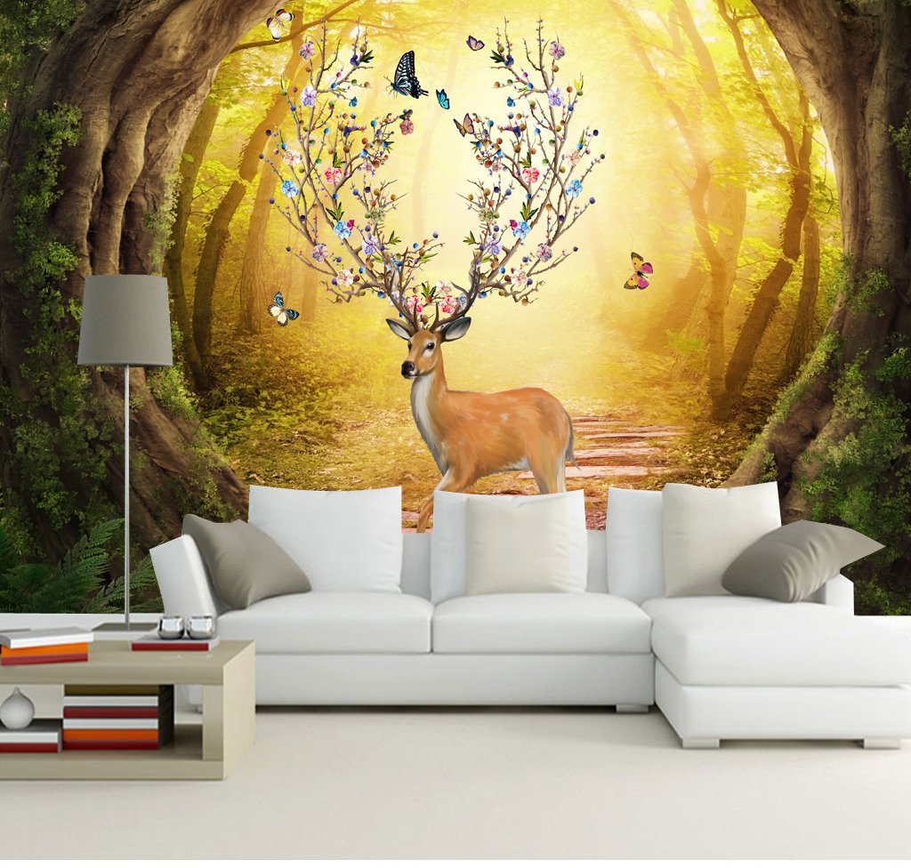 3D Sunset Elk 194 Wall Murals Wallpaper AJ Wallpaper 2 