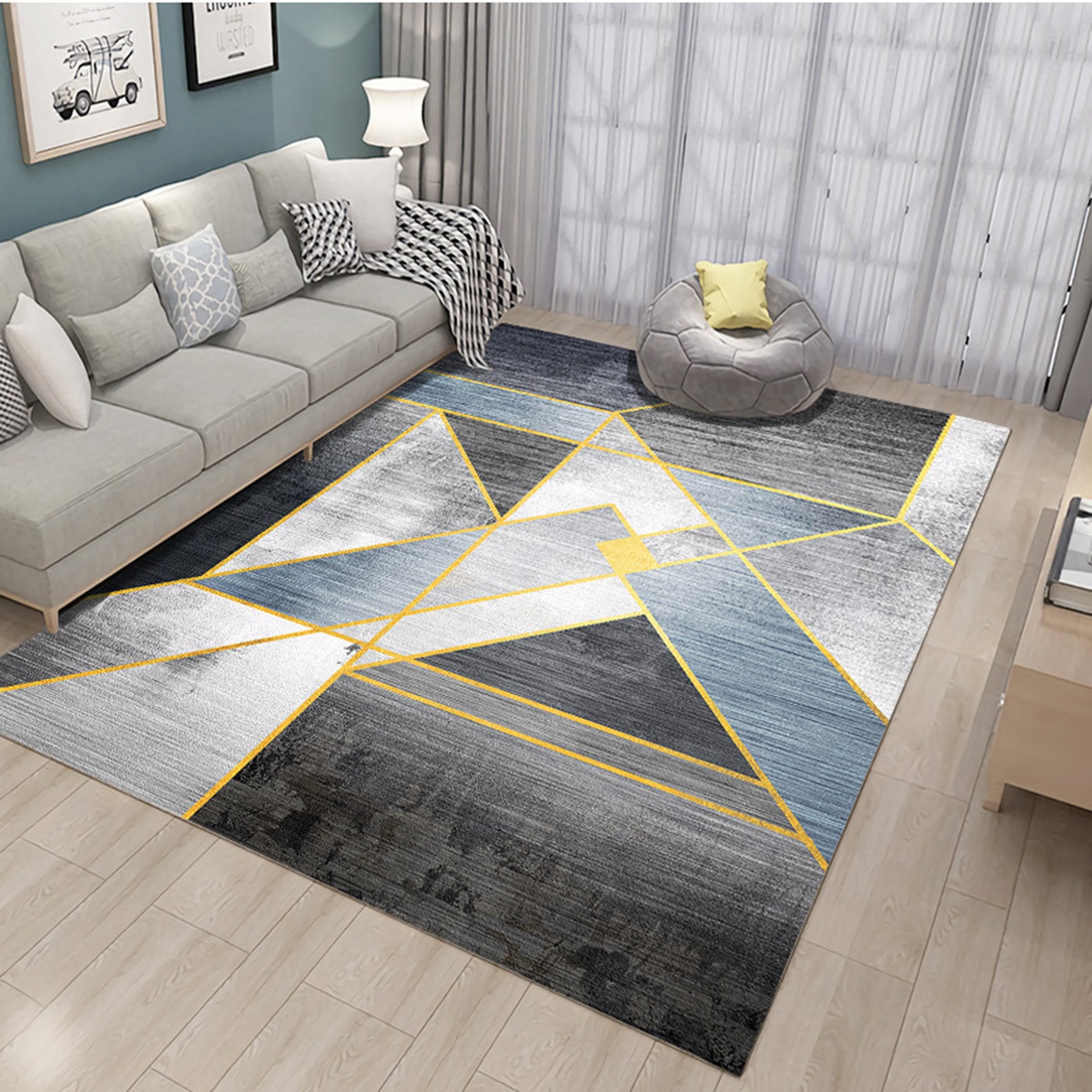 3D Color Geometry WG206 Non Slip Rug Mat Mat AJ Creativity Home 