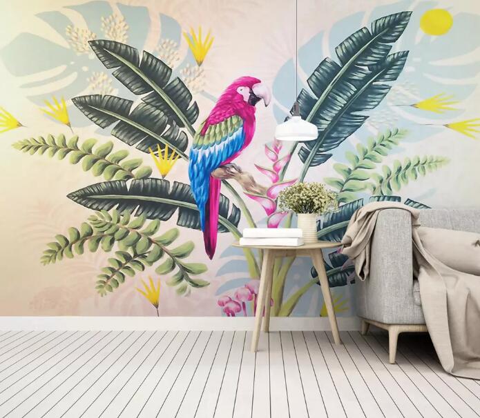 3D Colorful Parrot WG02 Wall Murals Wallpaper AJ Wallpaper 2 